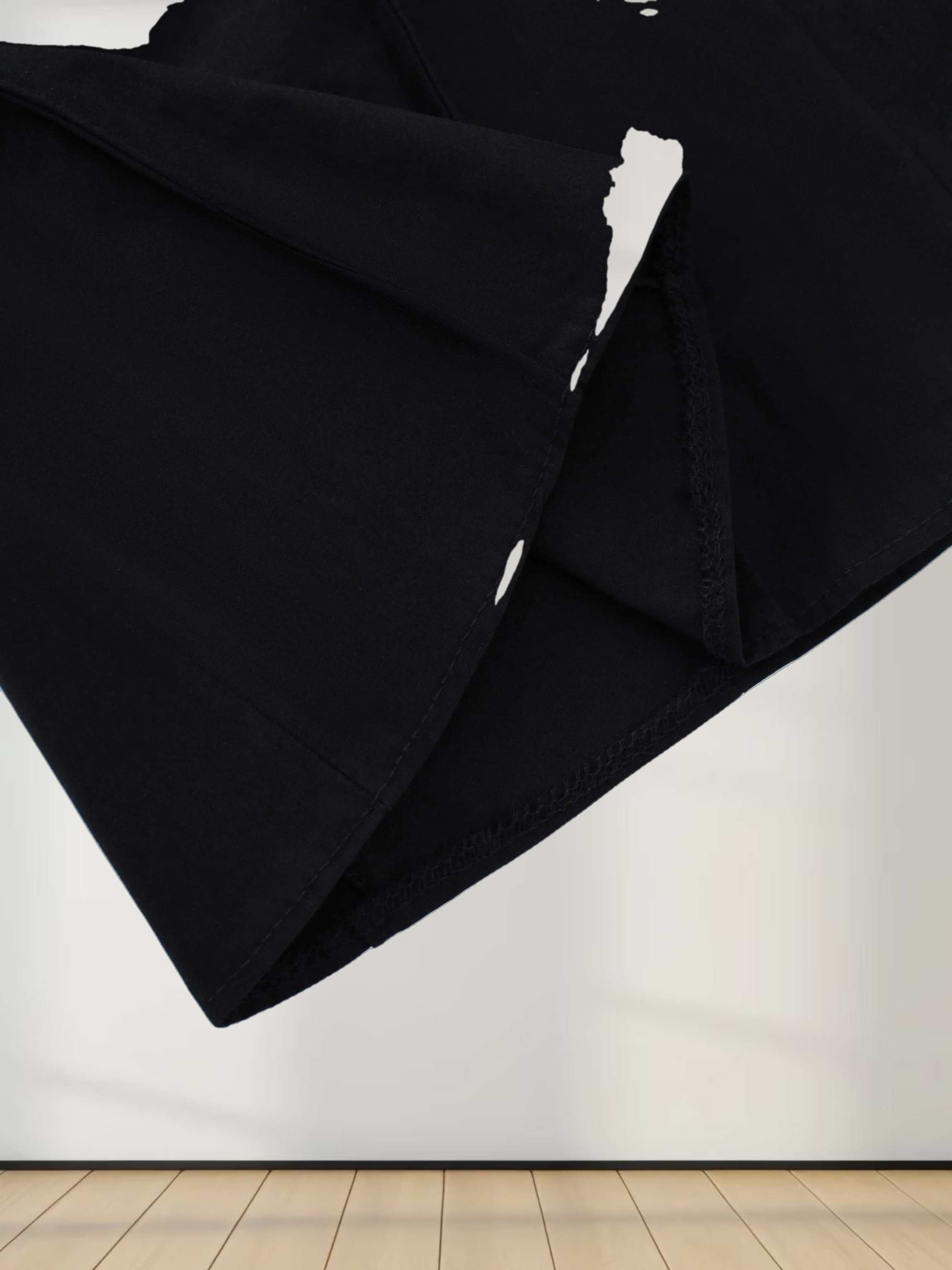 Cotton Pleated Skirt-Black