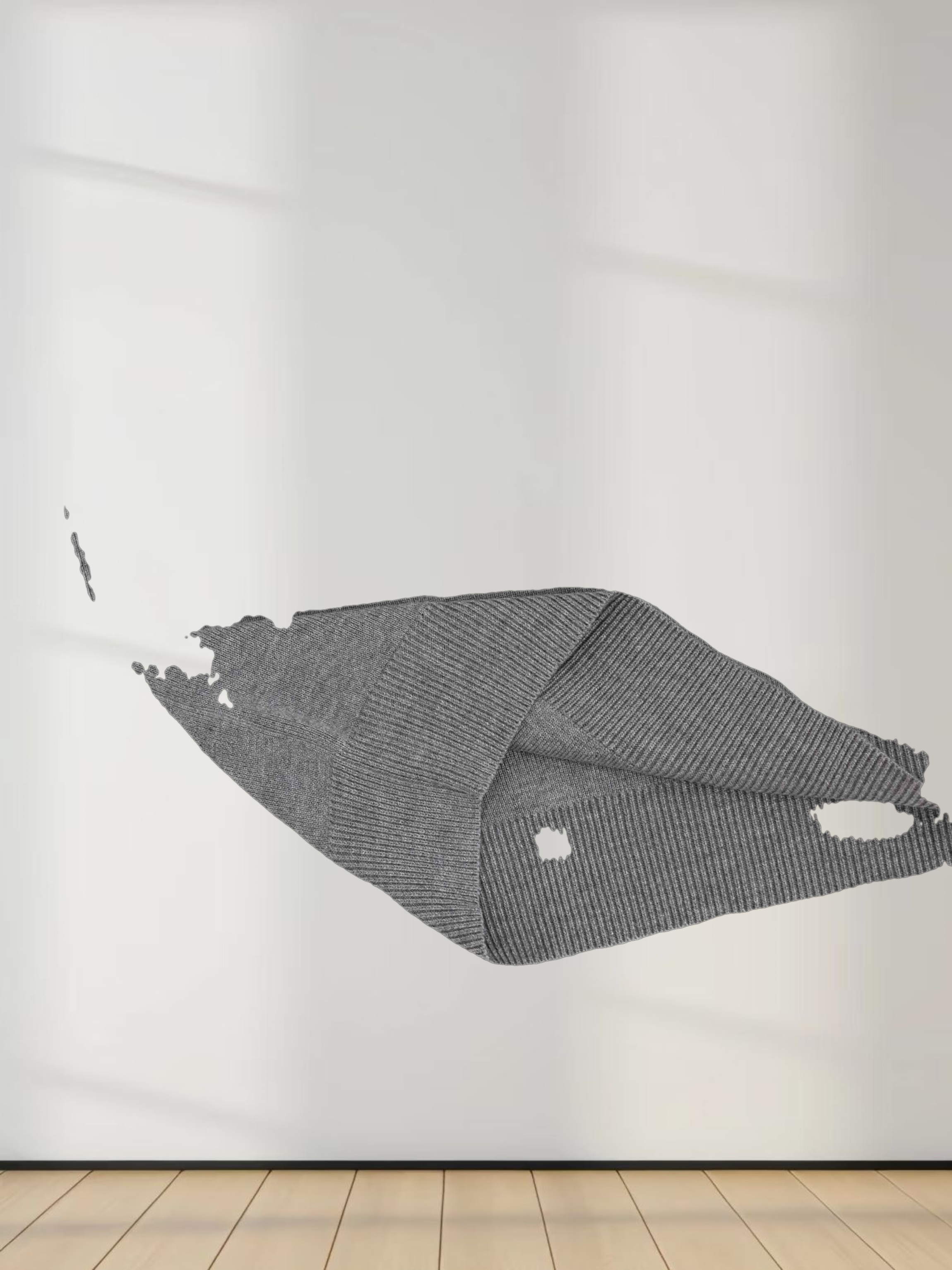 Mock Neck Thin Knit Sweater-Grey