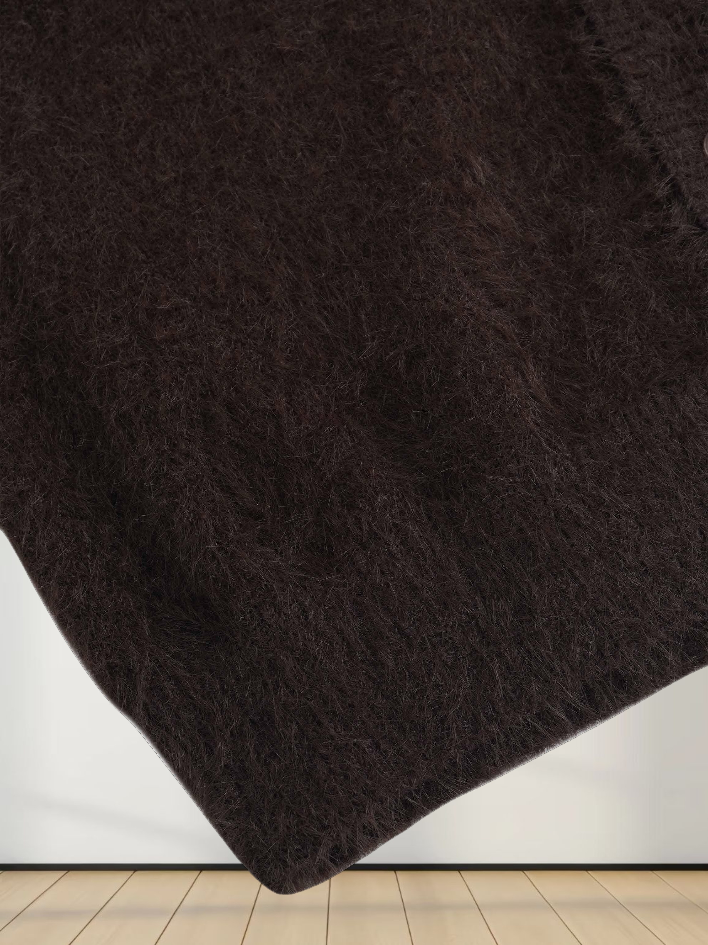Mohair Shawl Collar Cardigan-Brown