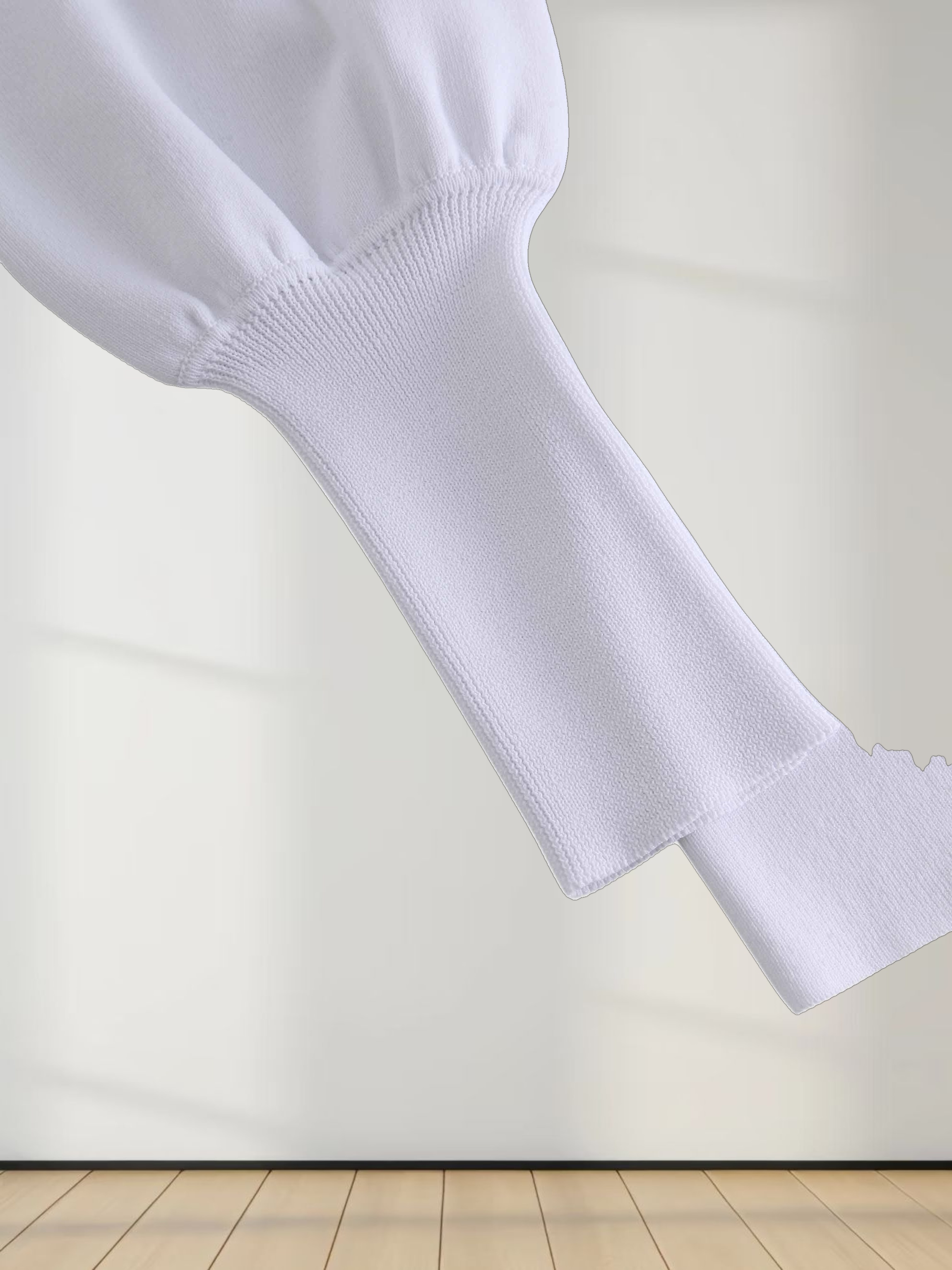 High Cuff Sweater-White