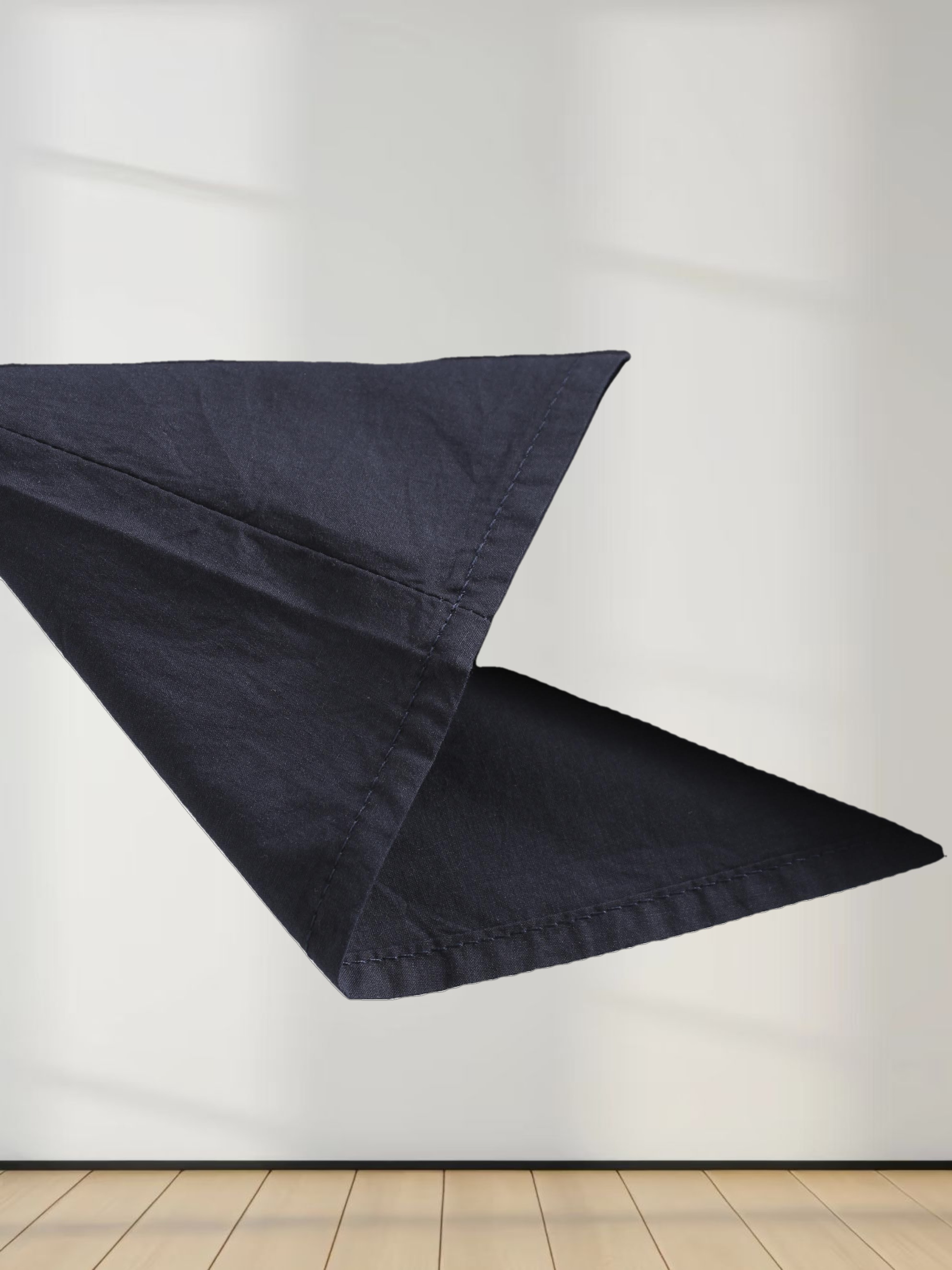 Asymmetrical Ruffle Blouse-Navy