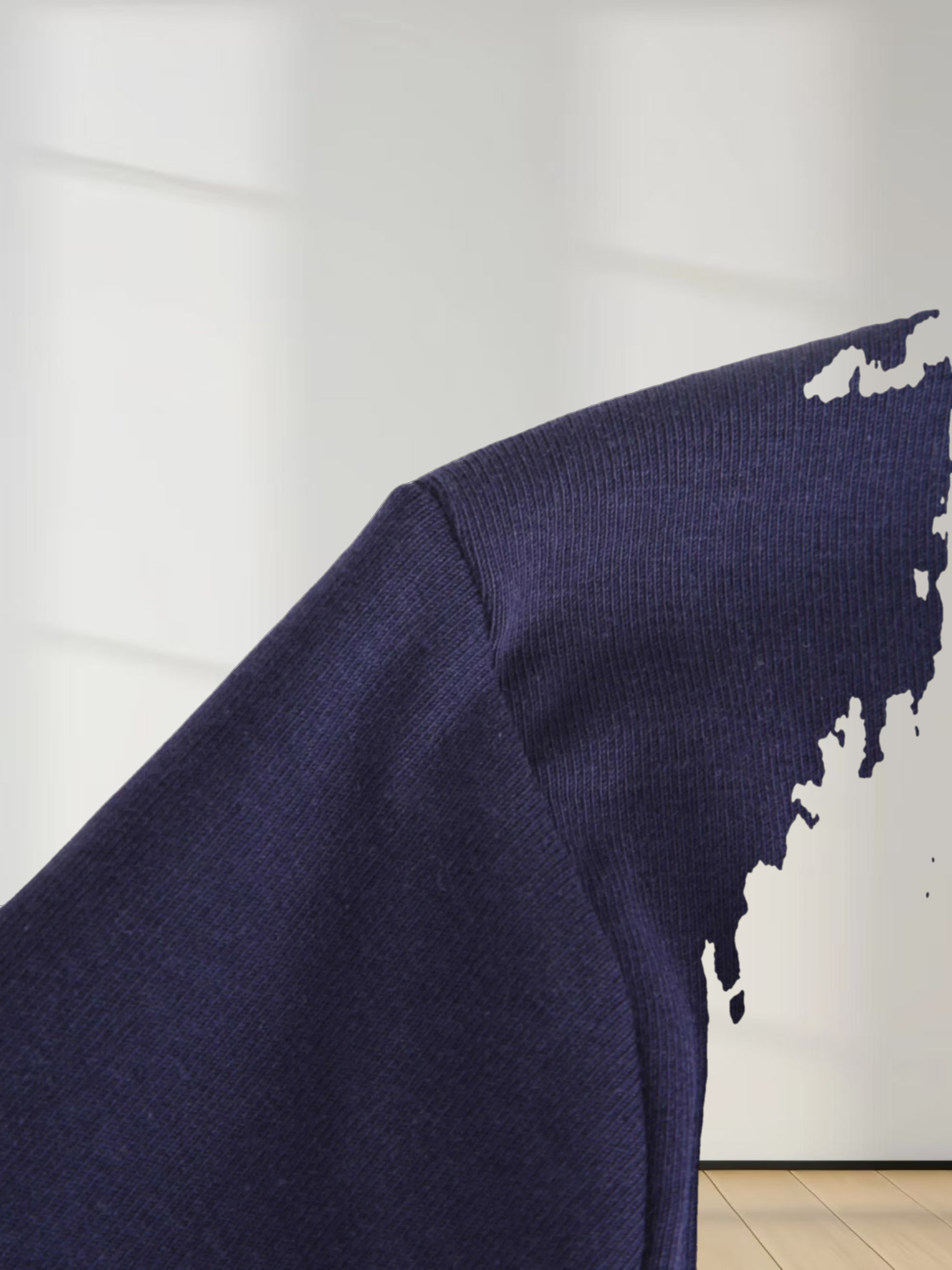 BASIC HIGH V TEE 3Q-NAVY