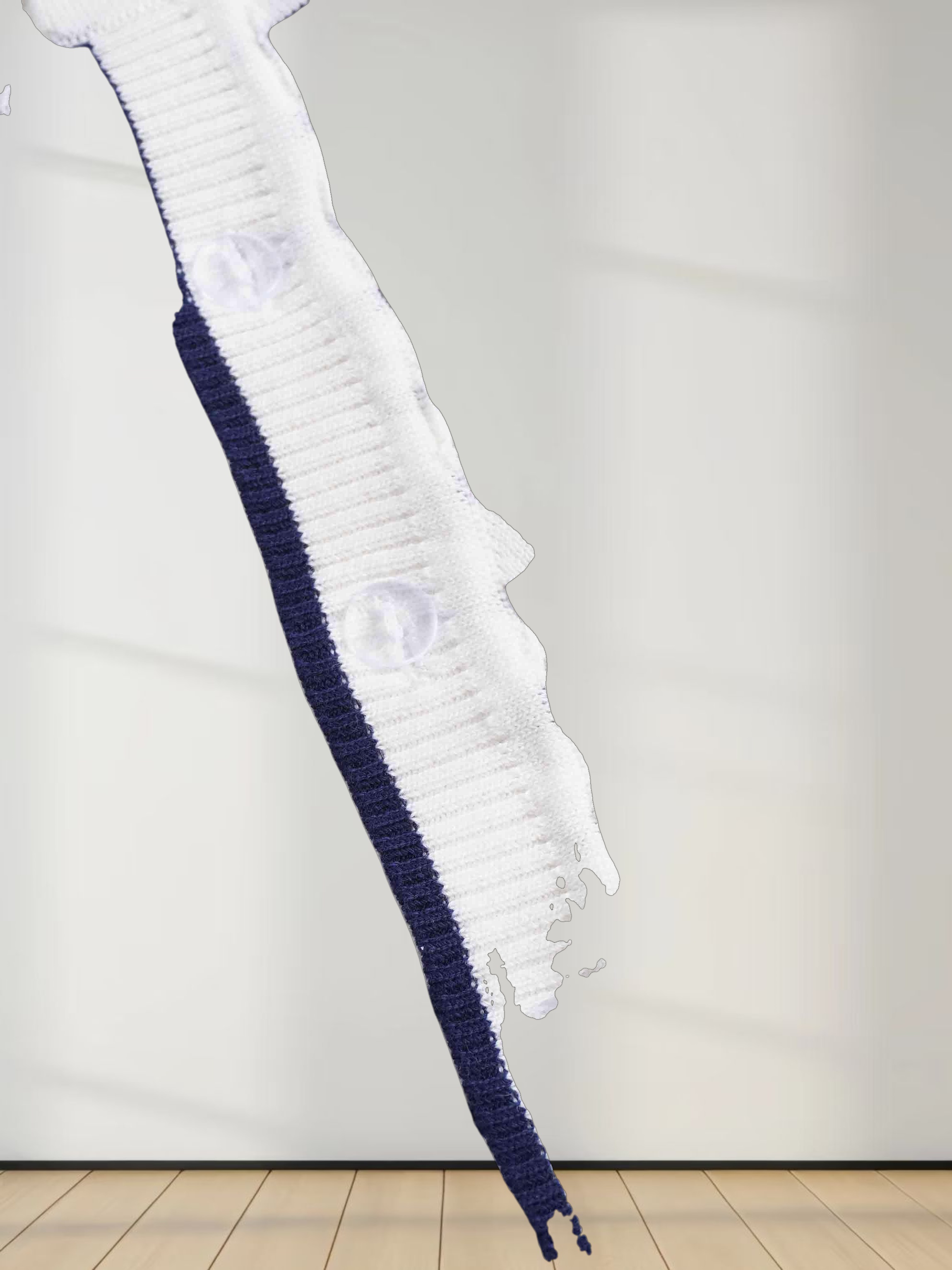 Striped Pointelle Cardigan-Ivory/Navy