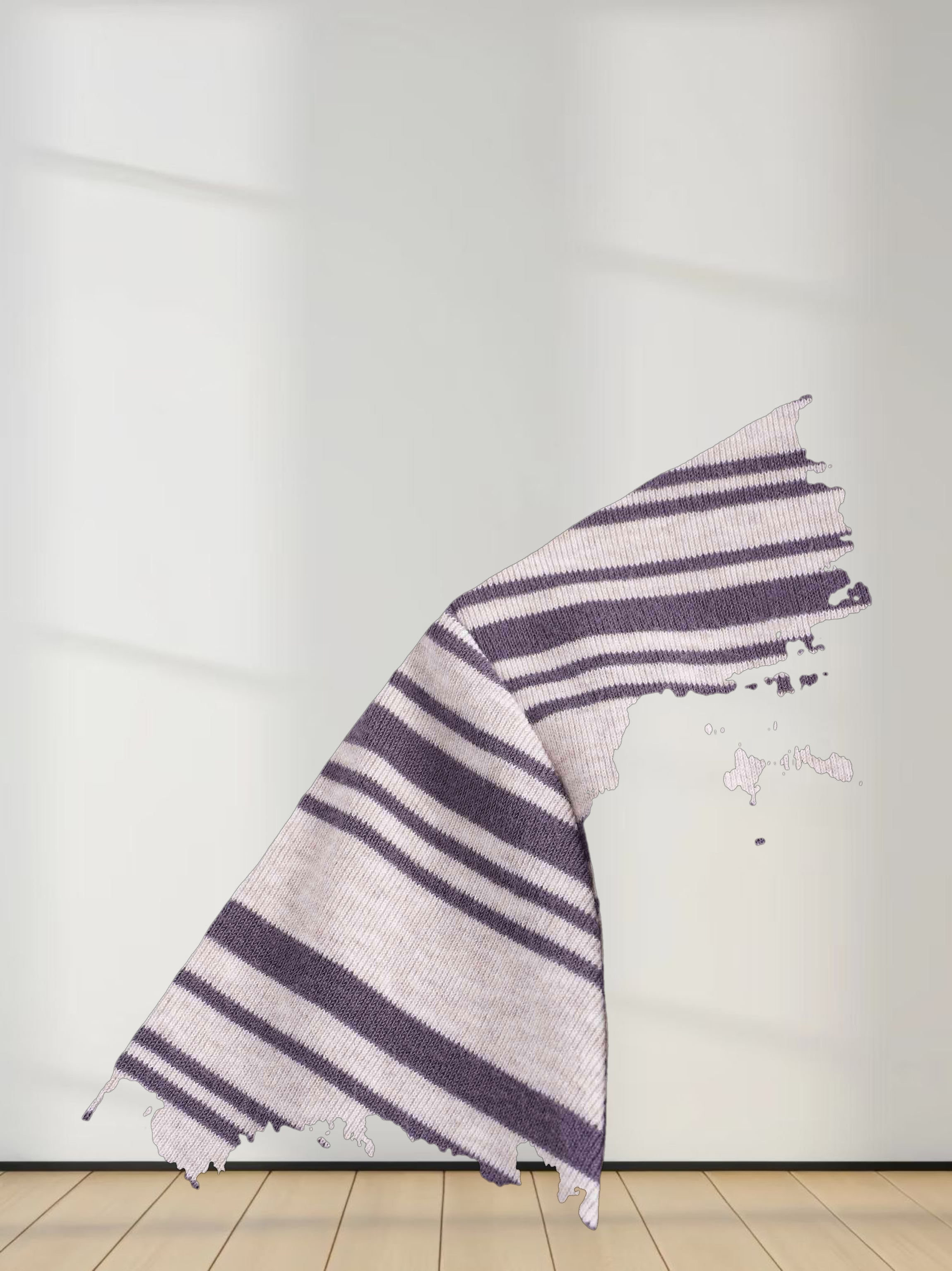 Flat Striped Crew Long Sleeve-Heathered Grey Stripe