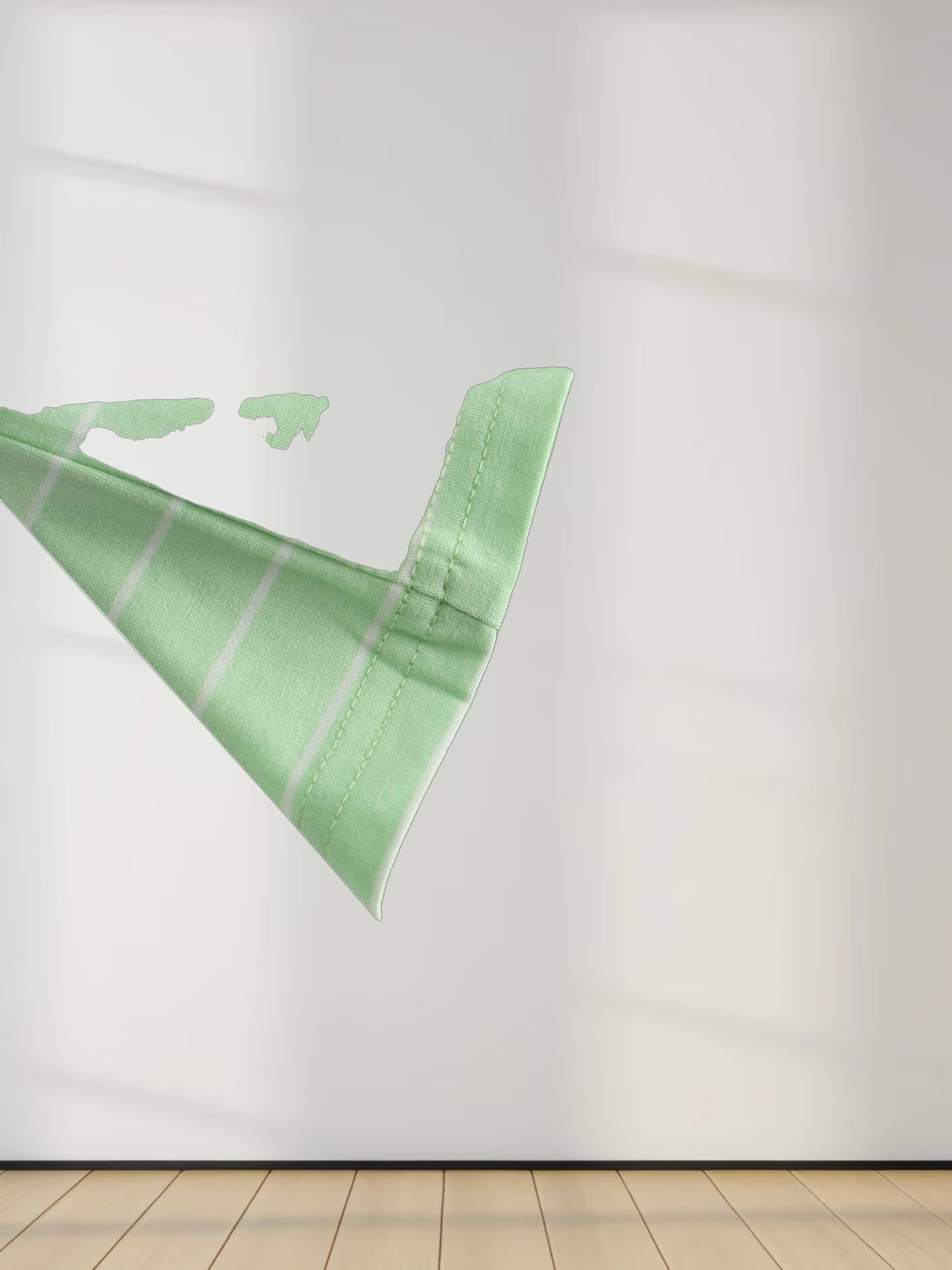 Striped Collar Snap Tee-Mint/White