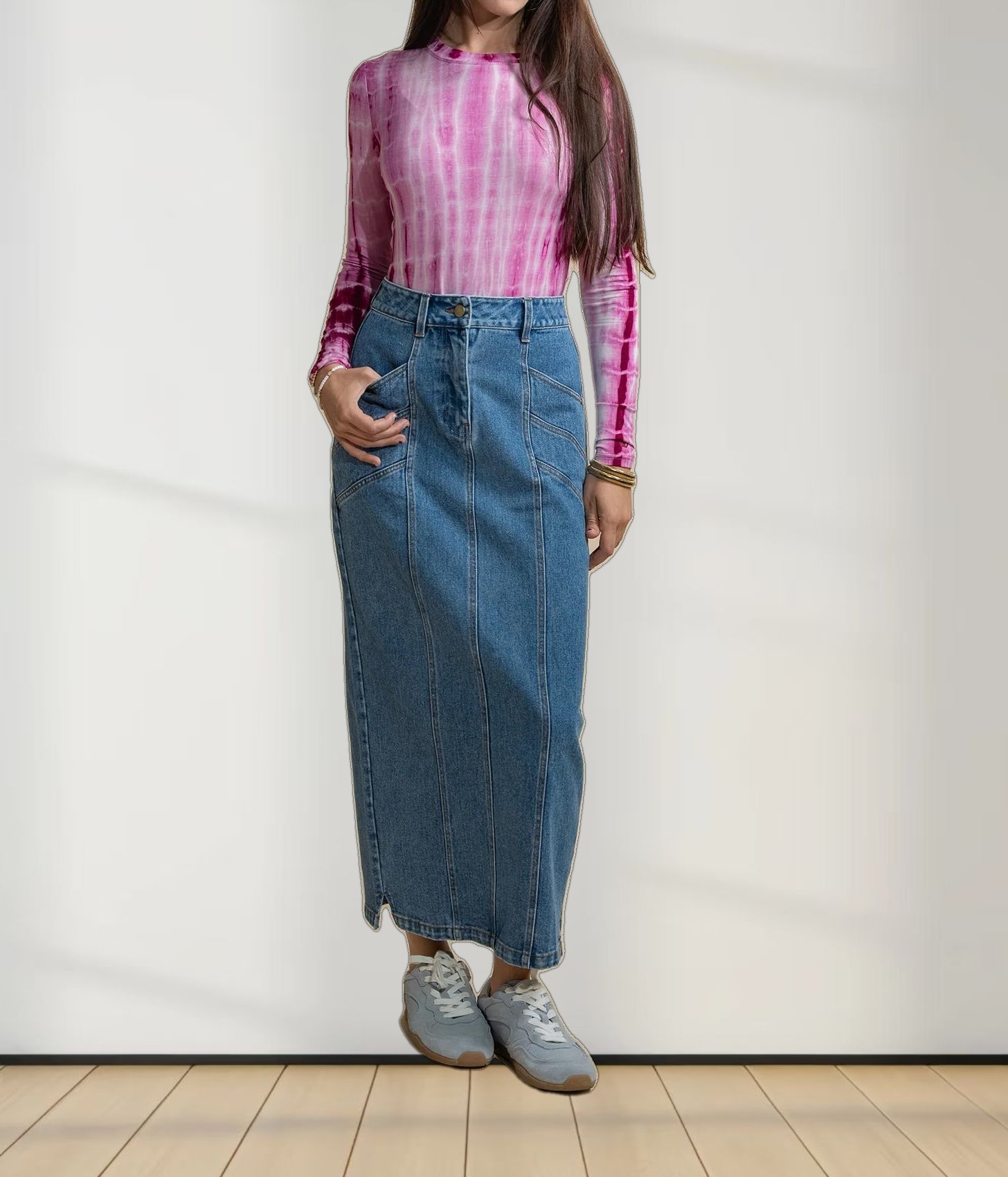 Tie Dye Crew Neck T-Shirt-Pink