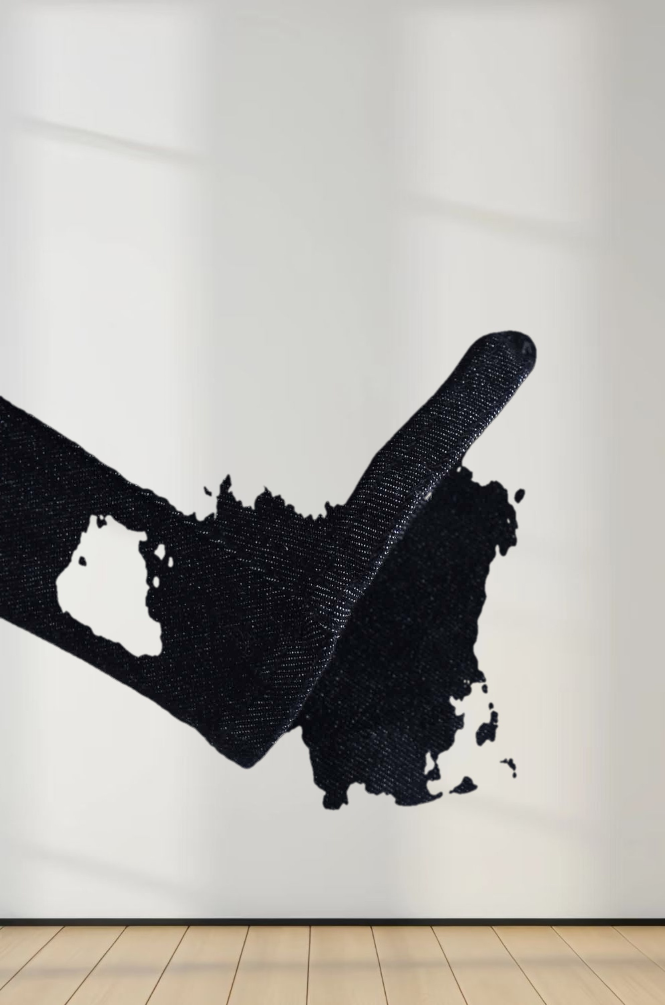 Leather Pocket Denim Blazer-Black