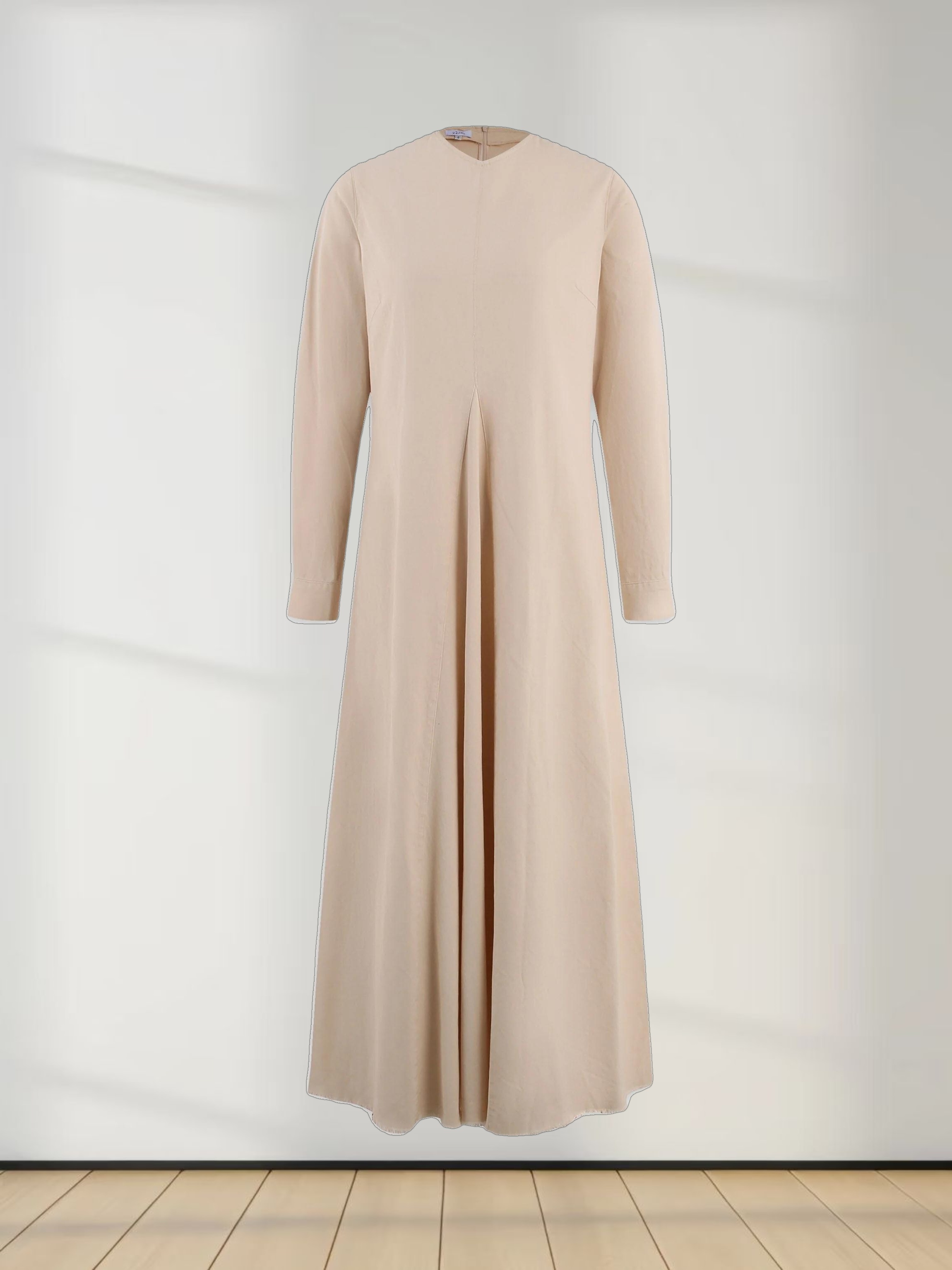 V-Neck Swing Dress-Tan