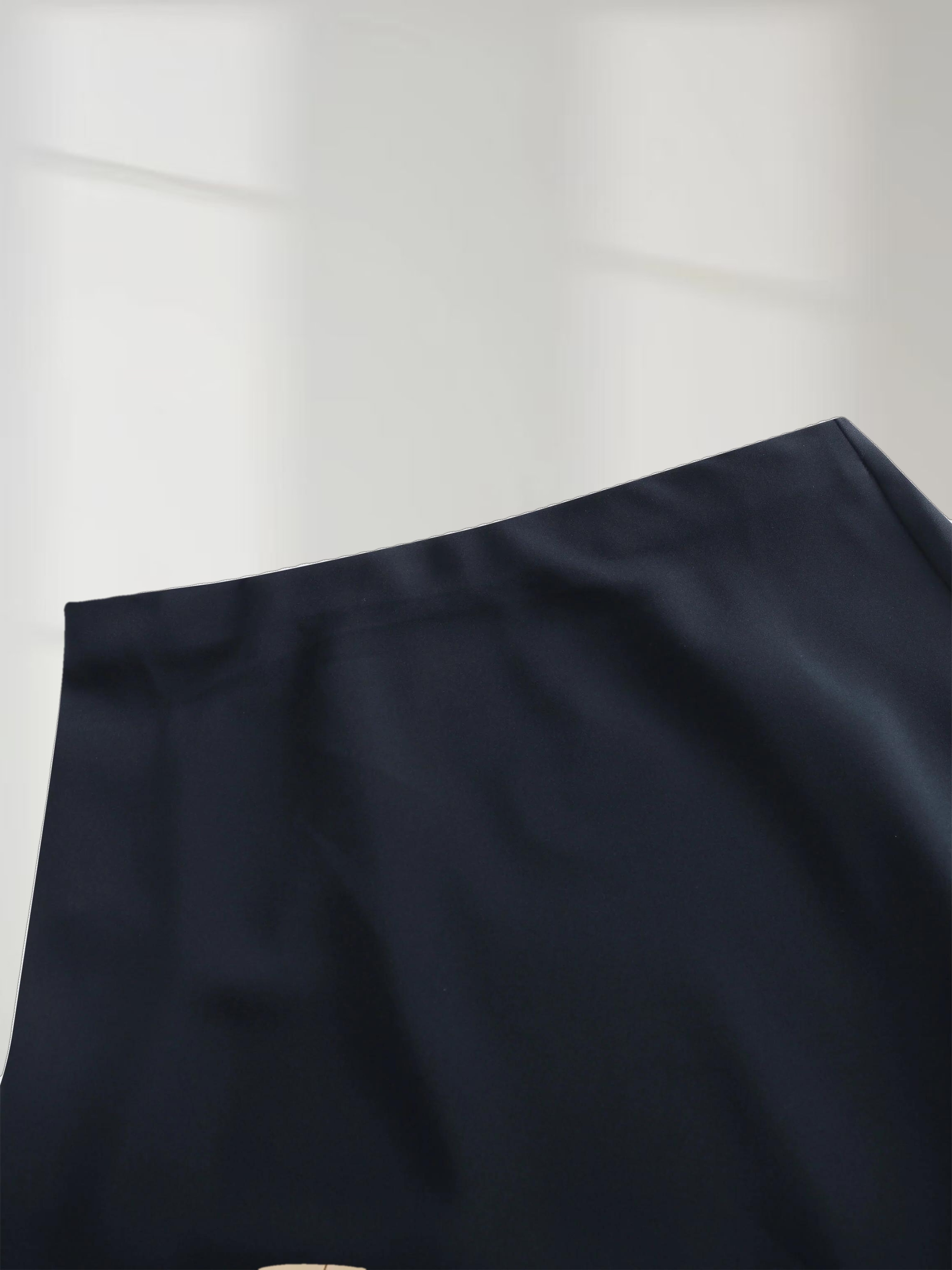 Crepe Slip Skirt-Navy