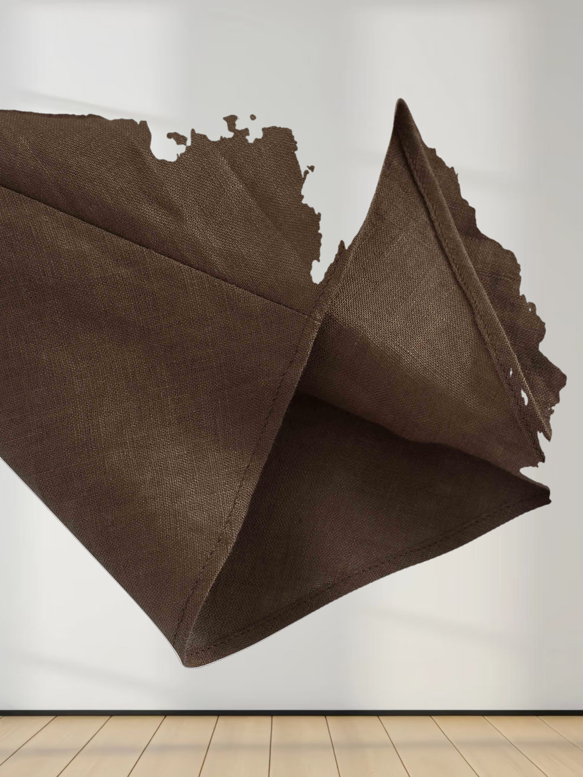 Linen Slip Skirt-Brown