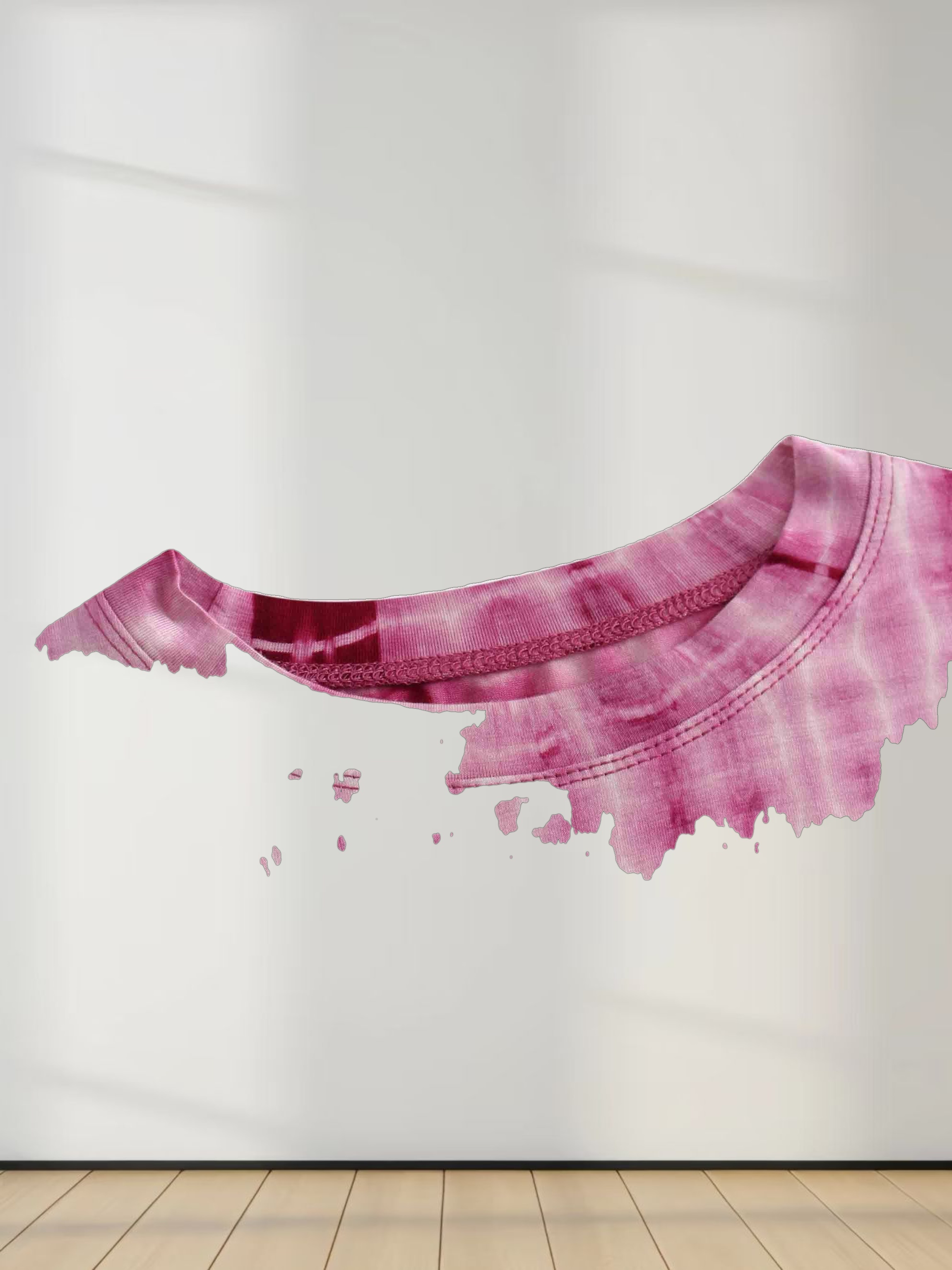 Tie Dye Crew Neck T-Shirt-Pink