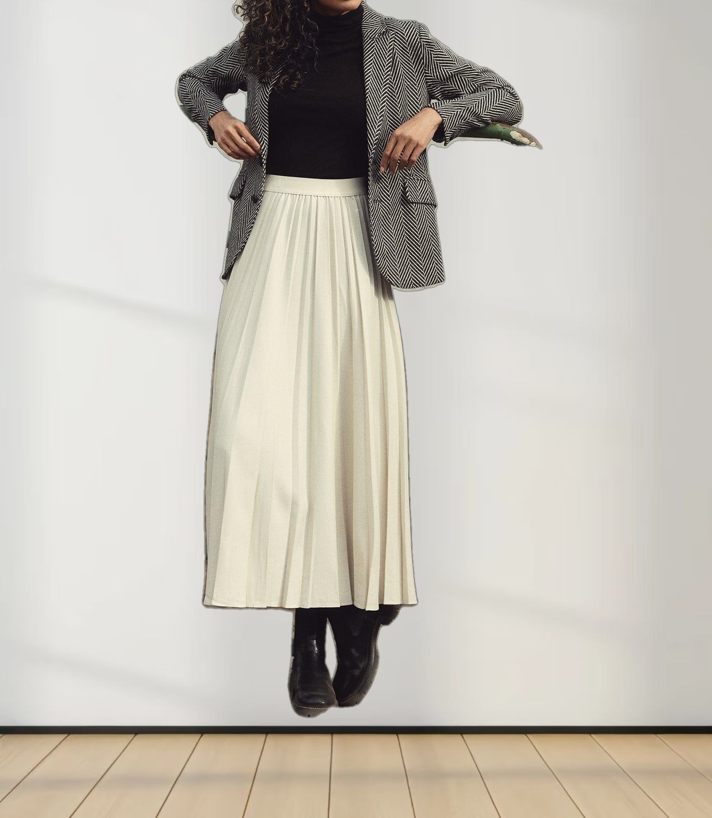 Marni Pleated Skirt-Ivory