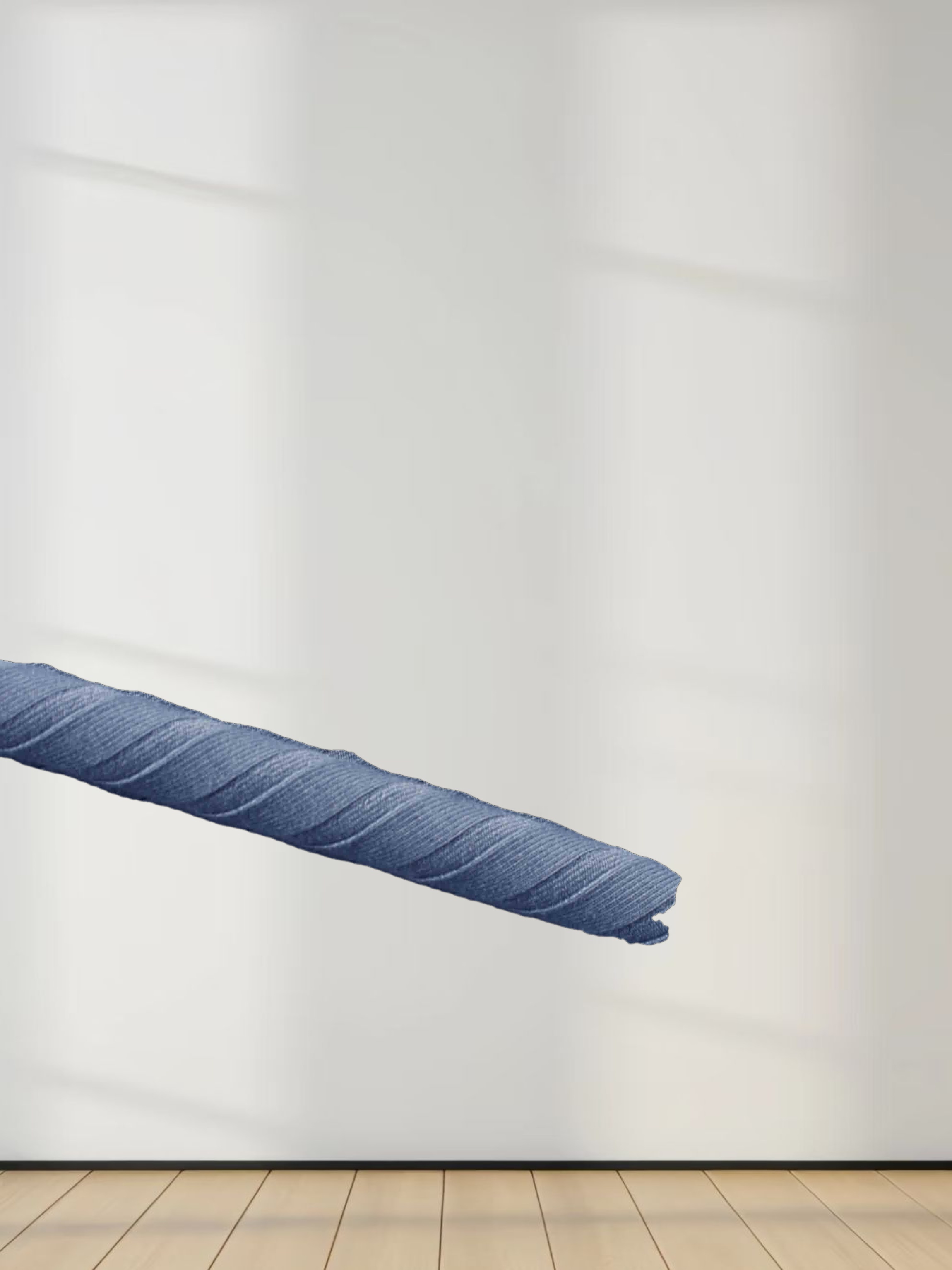 Ribbed High V Bomber-Denim Blue