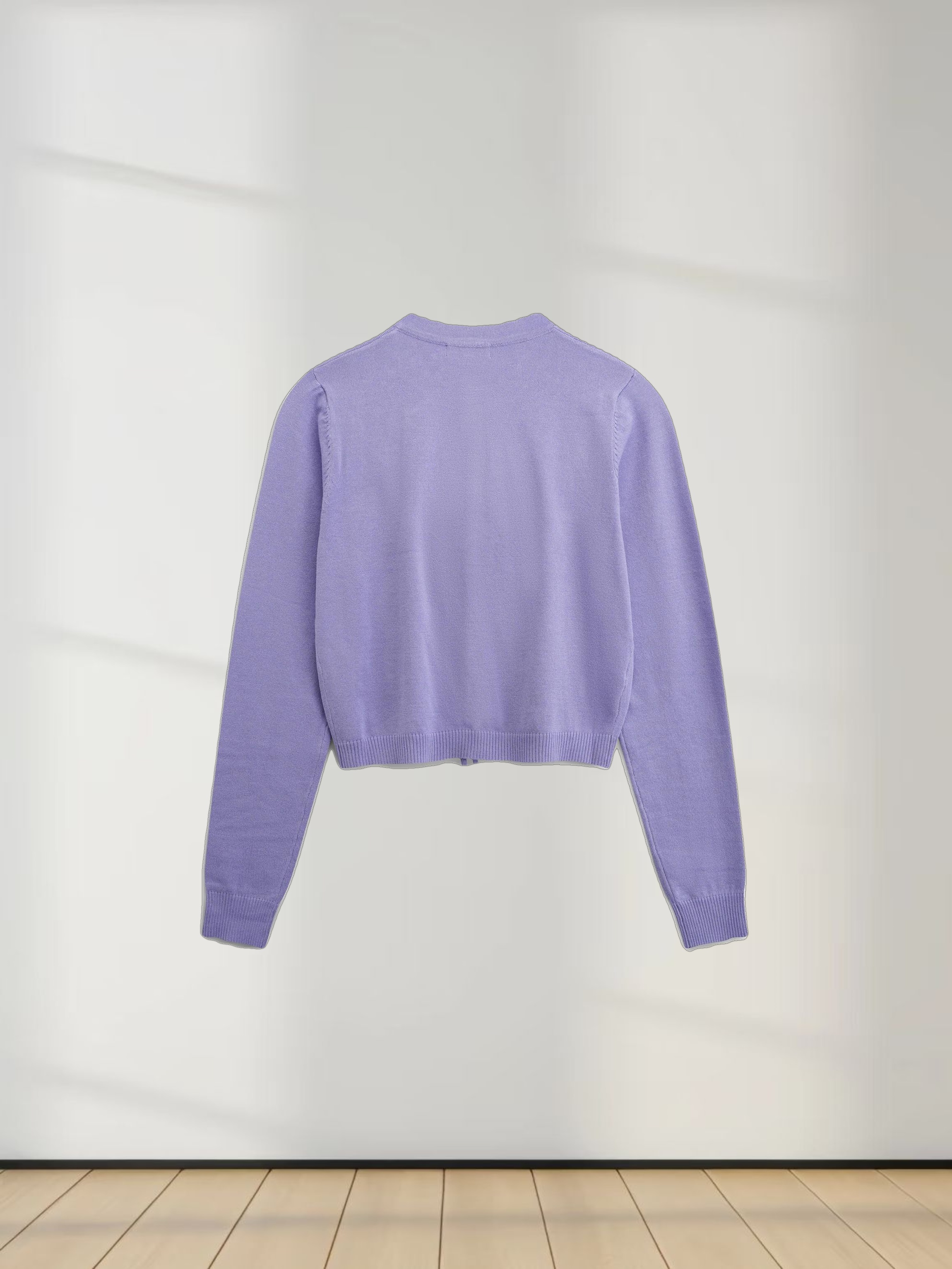 5 Bow Crop Cardigan-Lavender