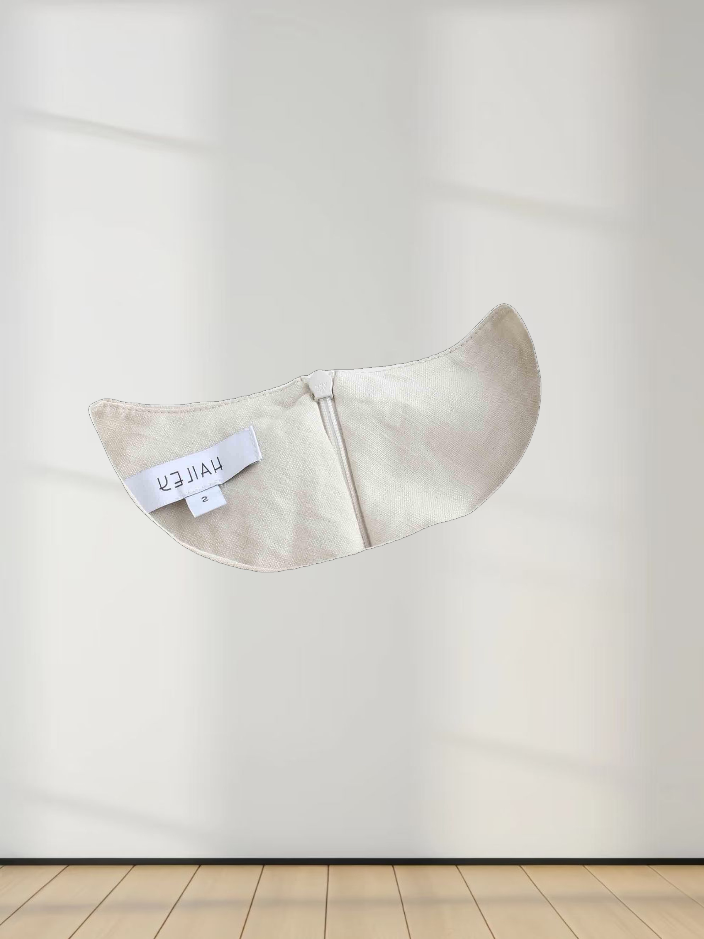 Linen A-Line Slip Dress-Ecru