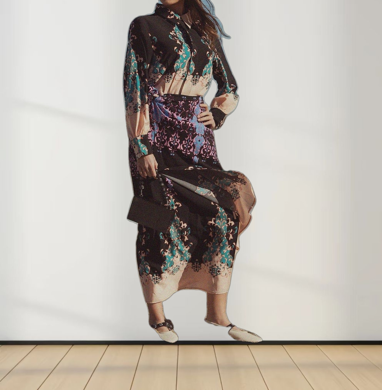 Wrap Shirtdress-Splash of Color