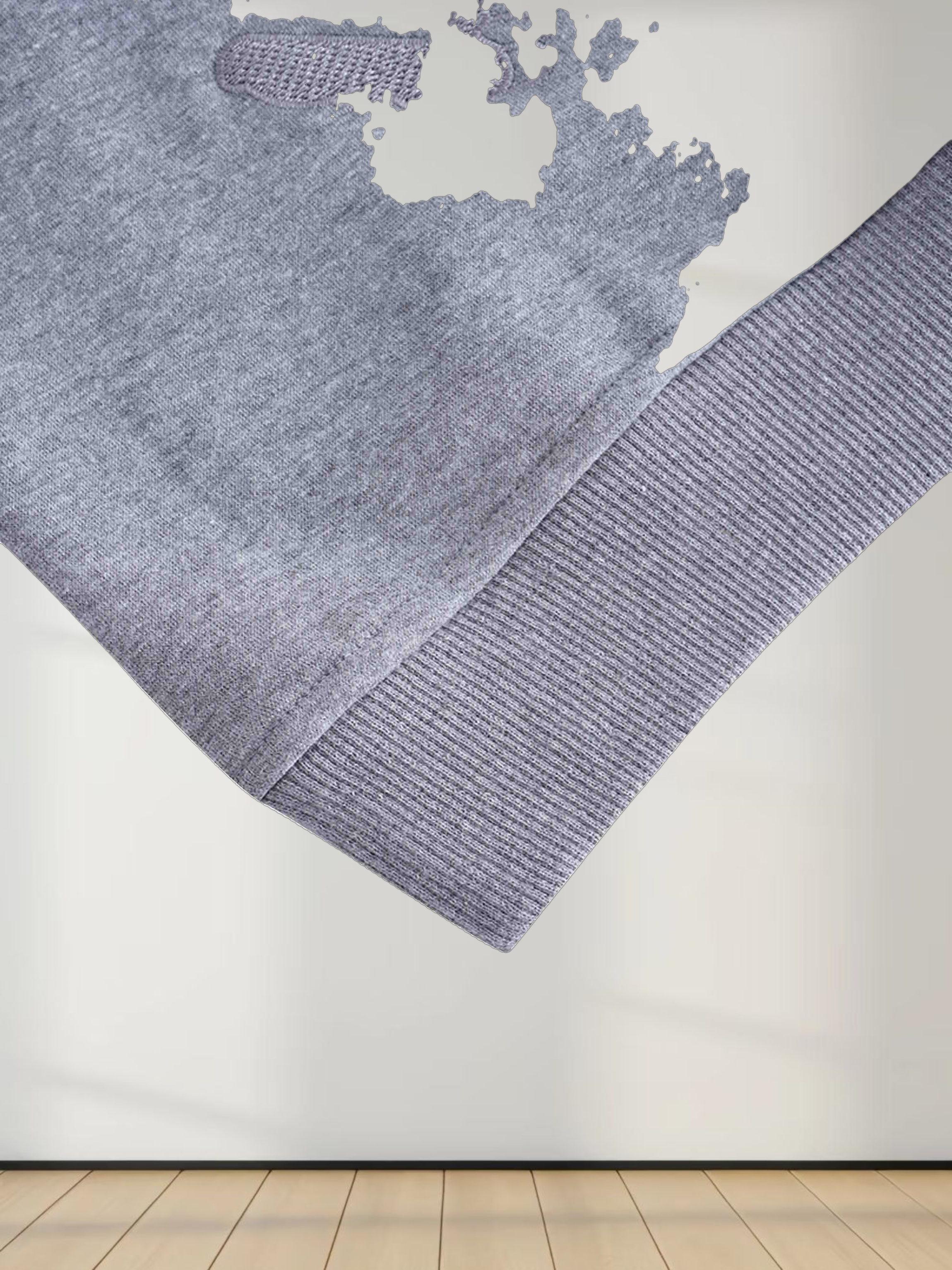 Embroidered Sweatshirt-Heathered Grey Crest