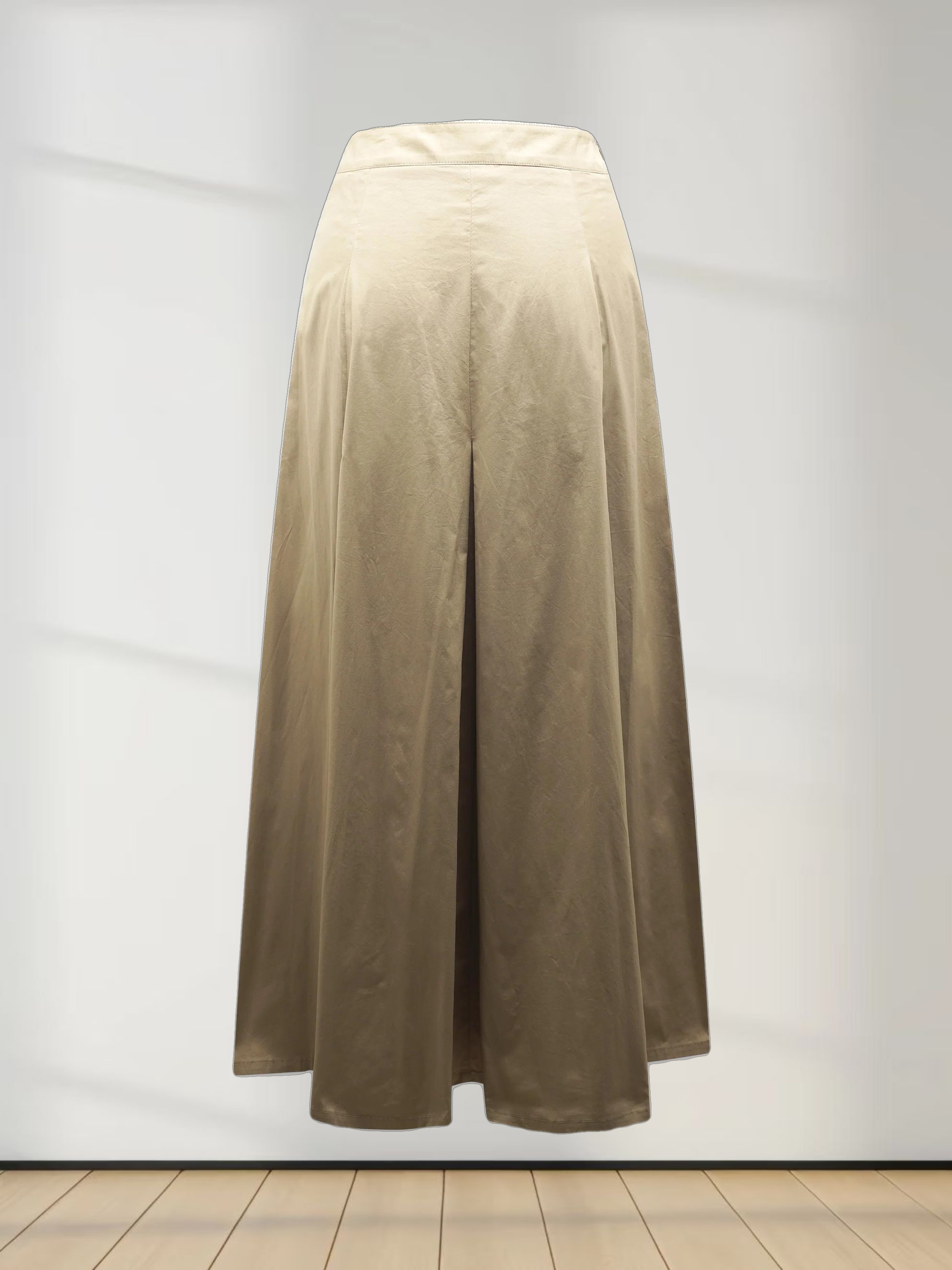Stitch Down Cotton Pleated Skirt-Sand