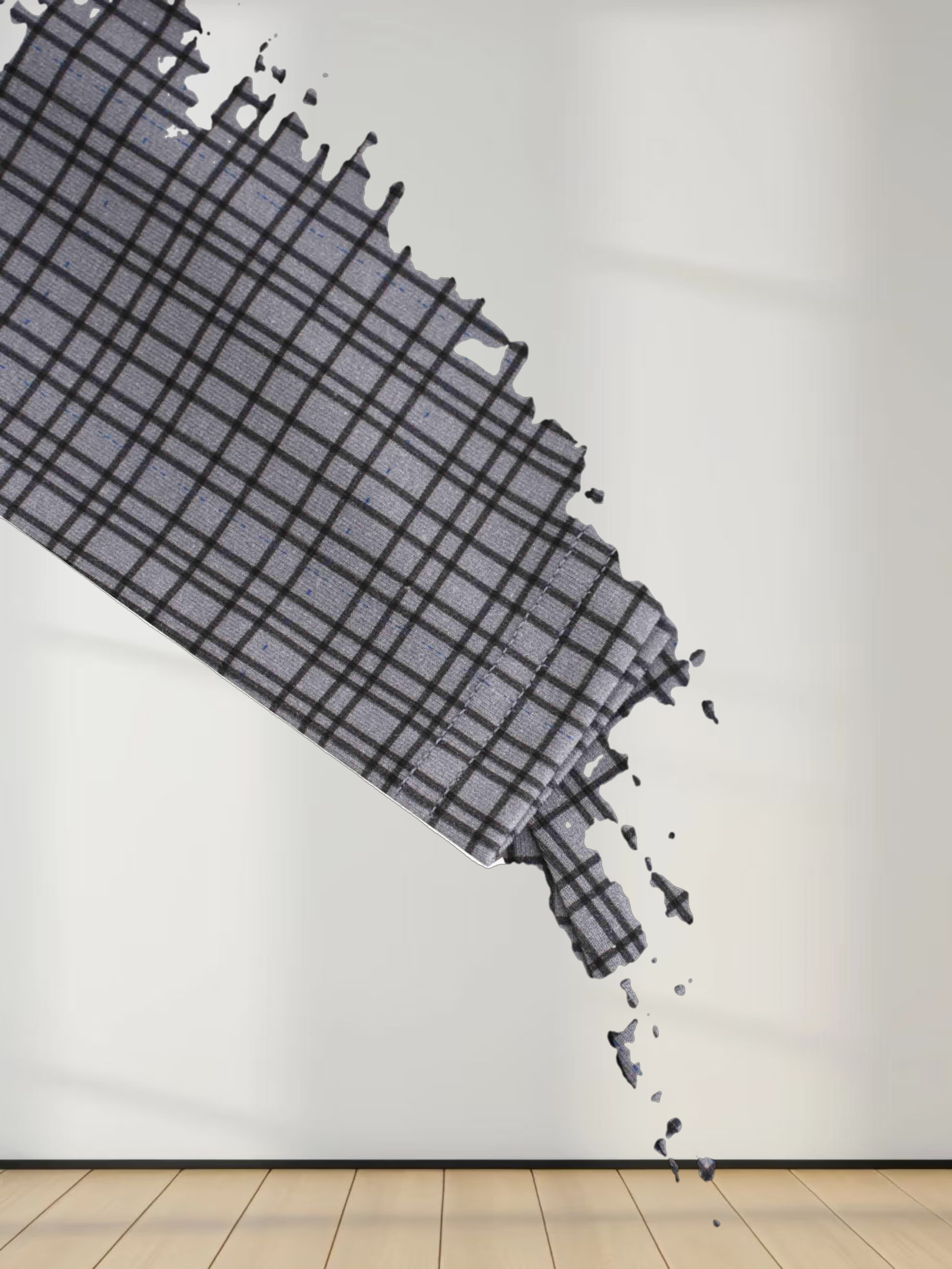 Printed Modal Turtleneck-Grey Plaid