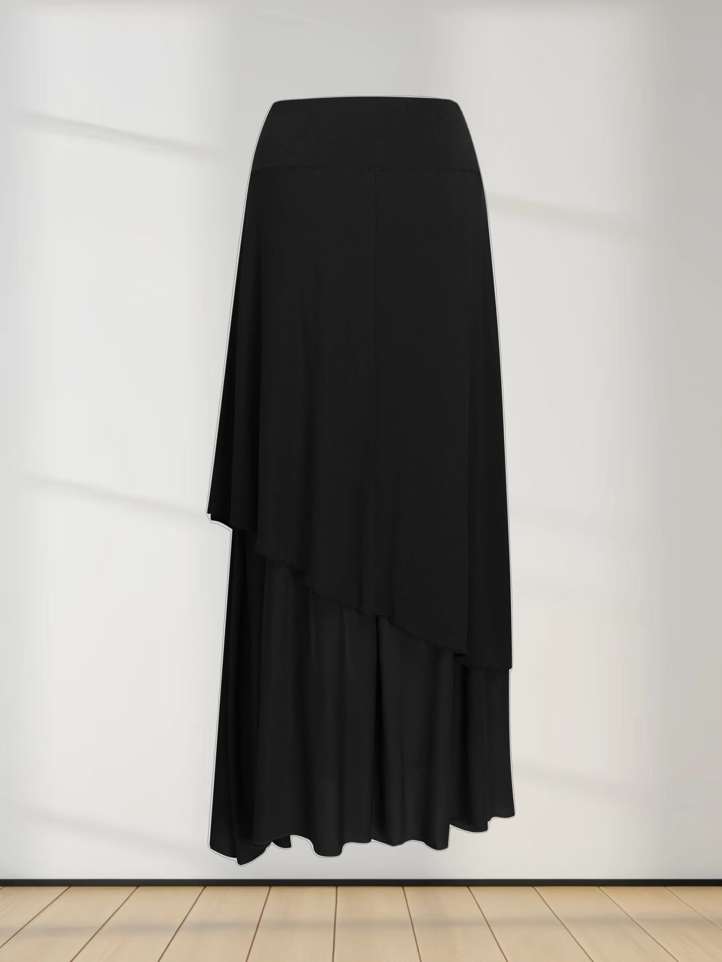DOUBLE LAYER SKIRT-BLACK