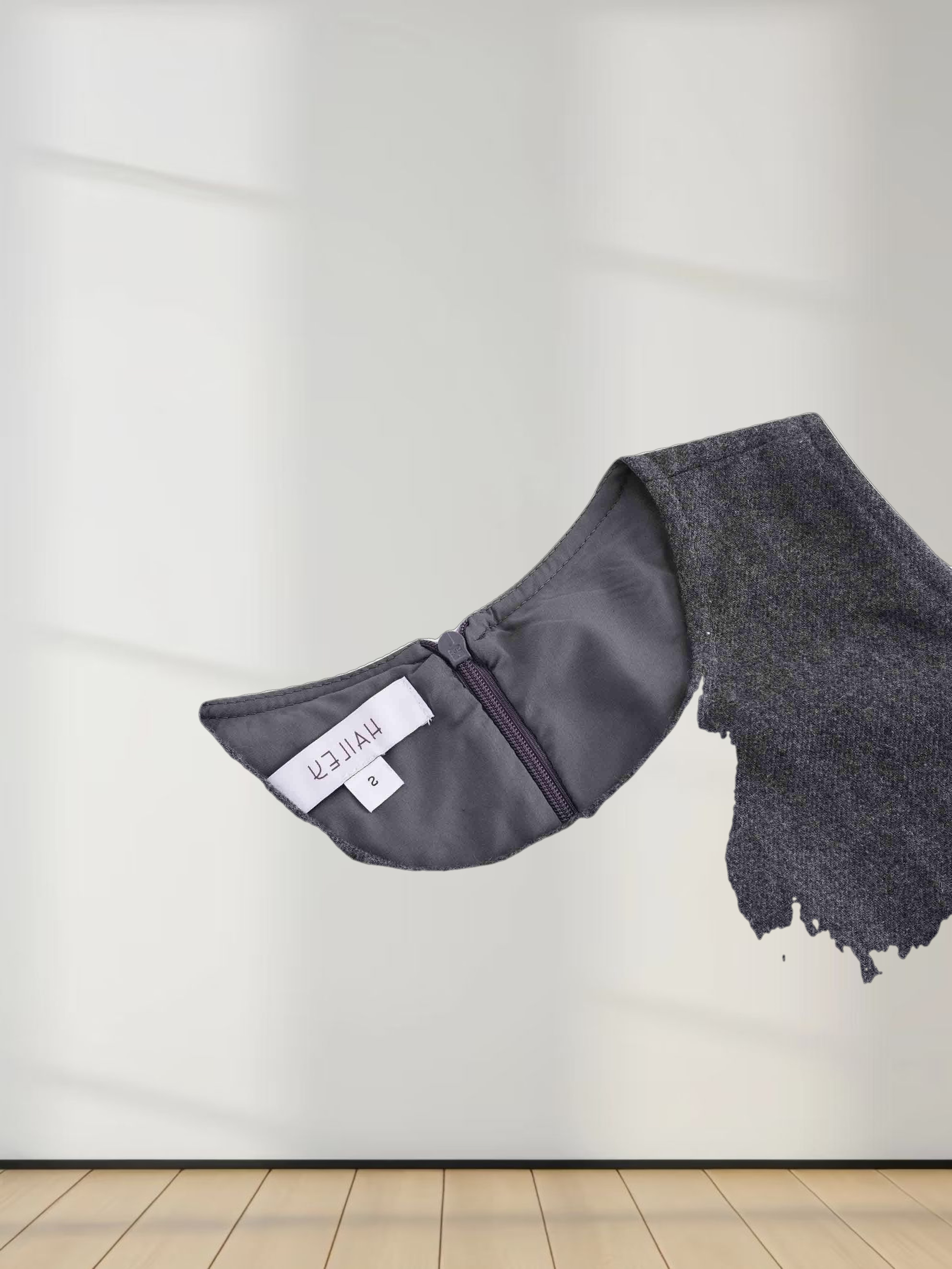 Basic Wool Blend Slip Dress-Grey