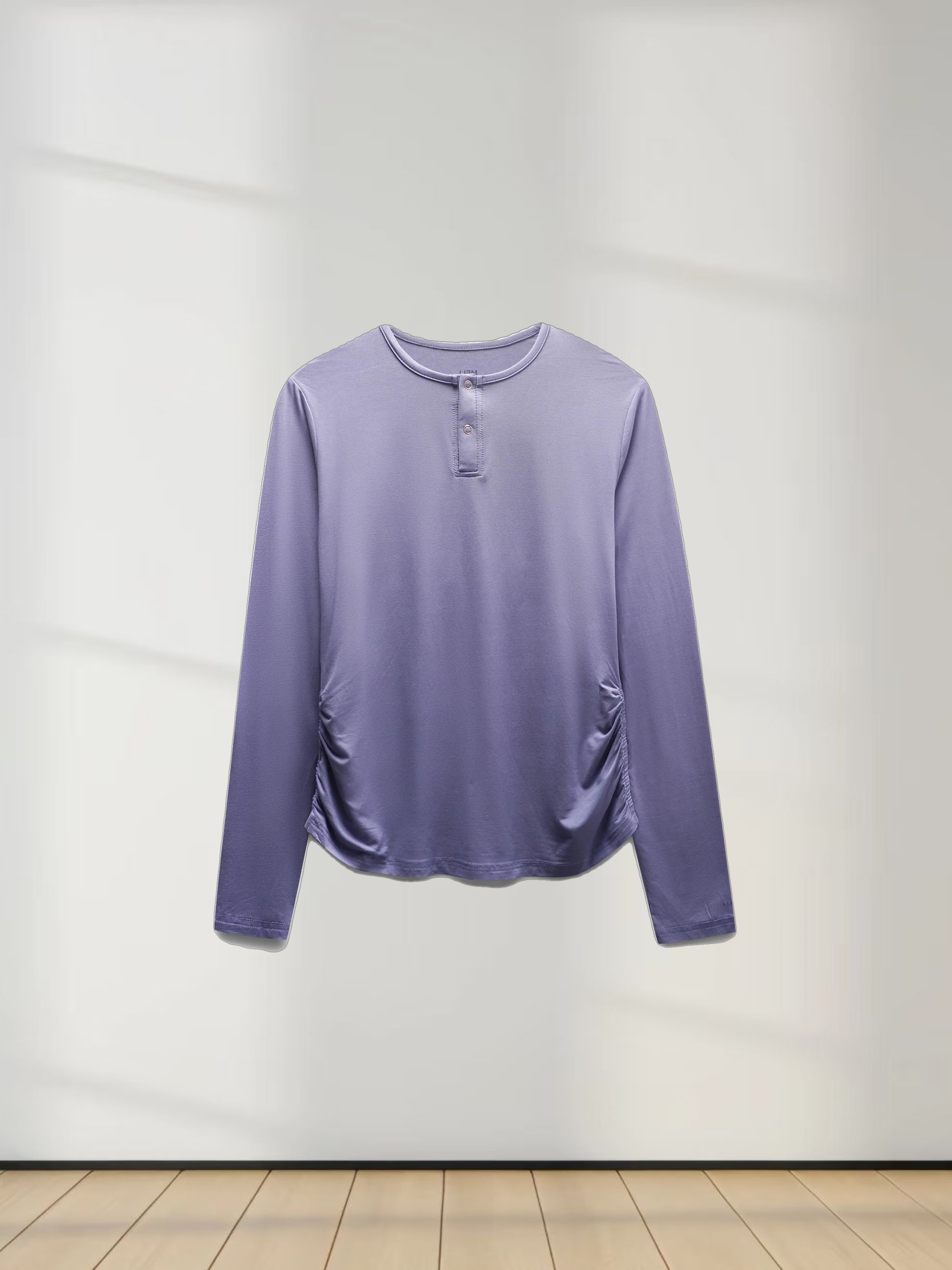 SIDE ELASTIC TEE-BLUE