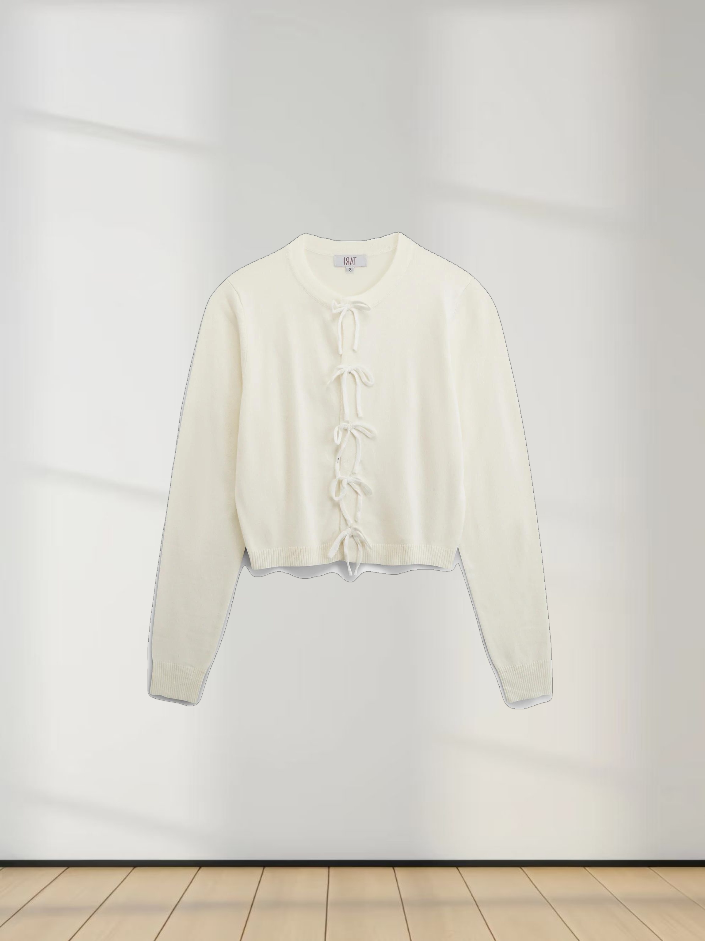 5 Bow Crop Cardigan-Ivory