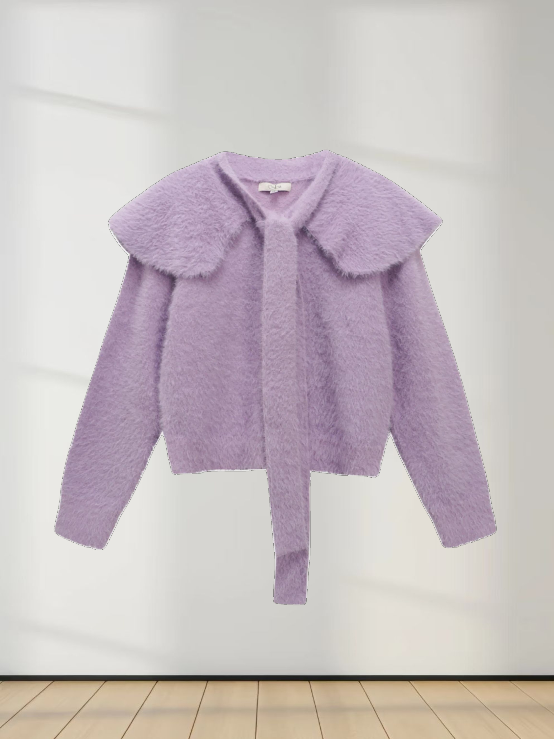 Mohair Shawl Collar Cardigan-Lavander