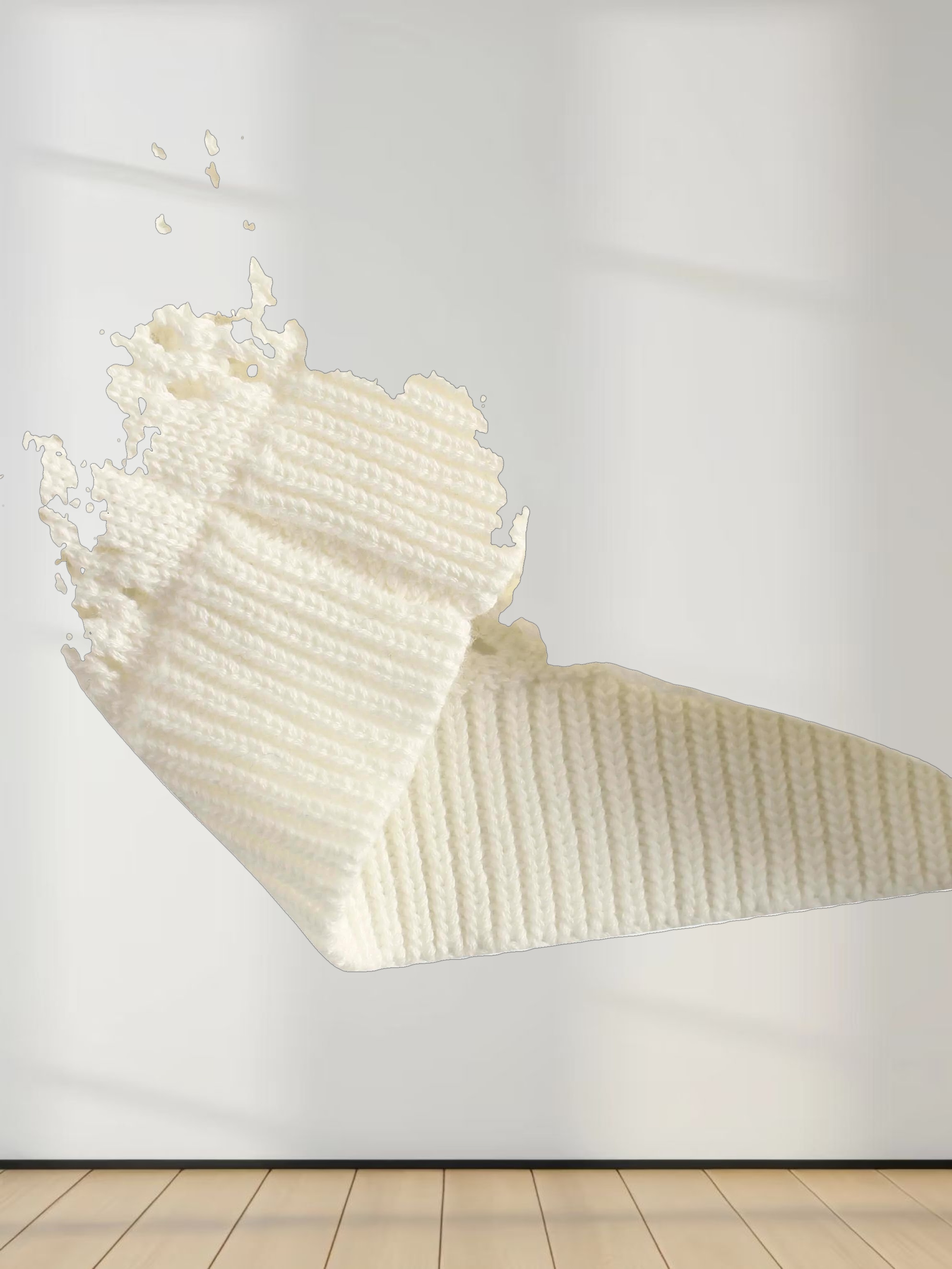 Crochet Knit Button Down Cardigan-White