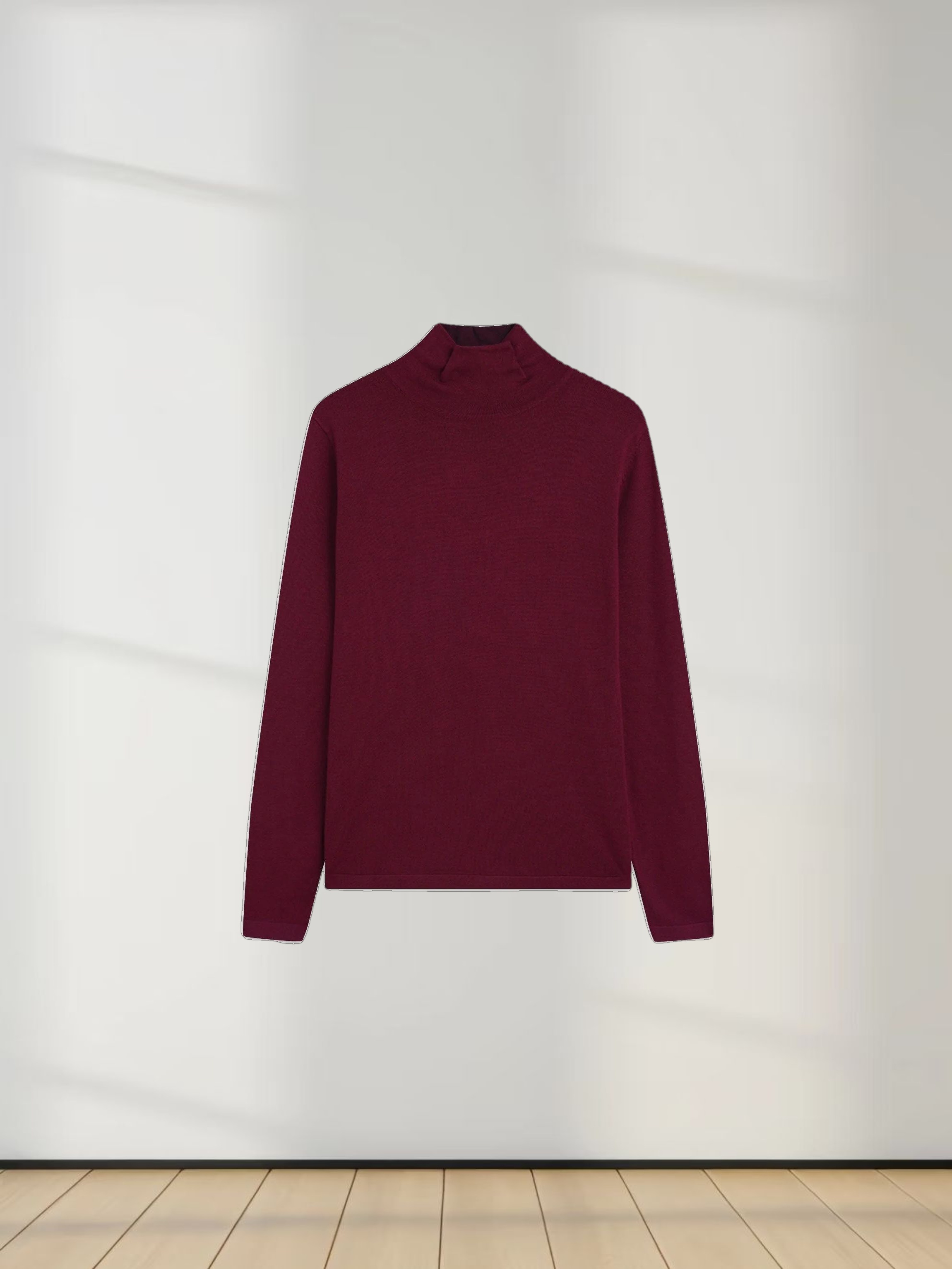 Knit Turtleneck-Burgundy