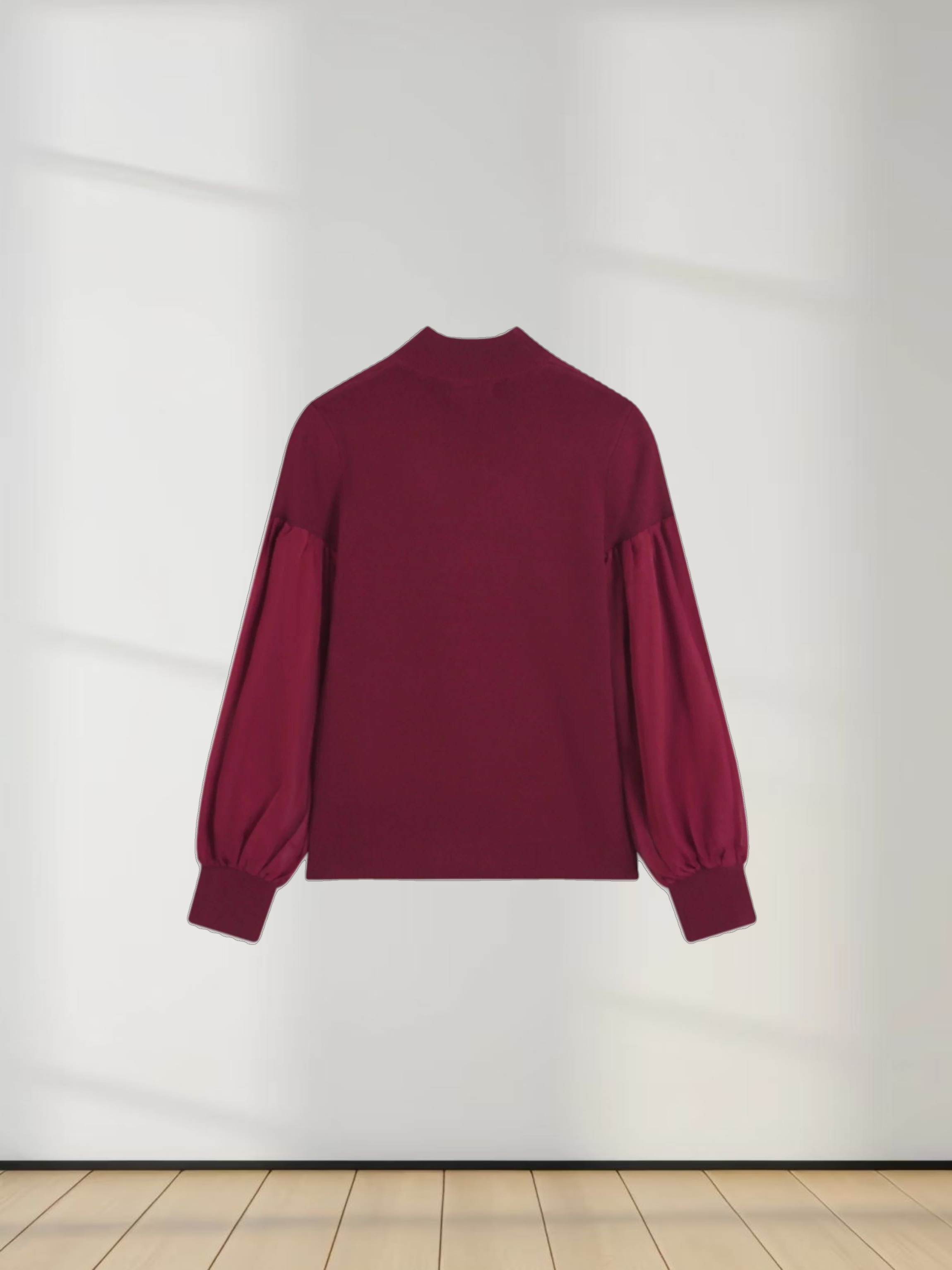 Melania Chiffon Sweater-Burgundy