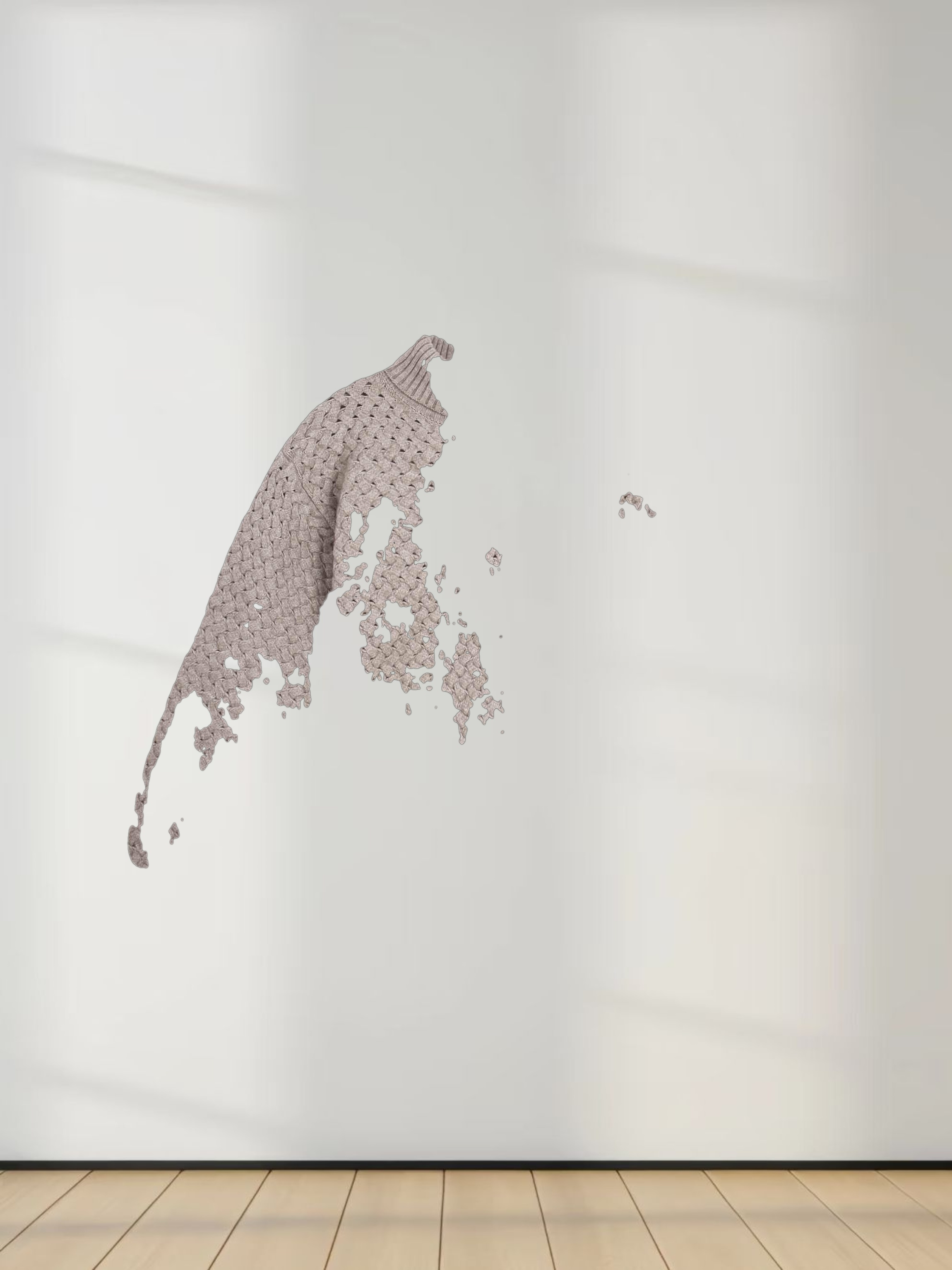 Basketweave Turtleneck Sweater-Taupe