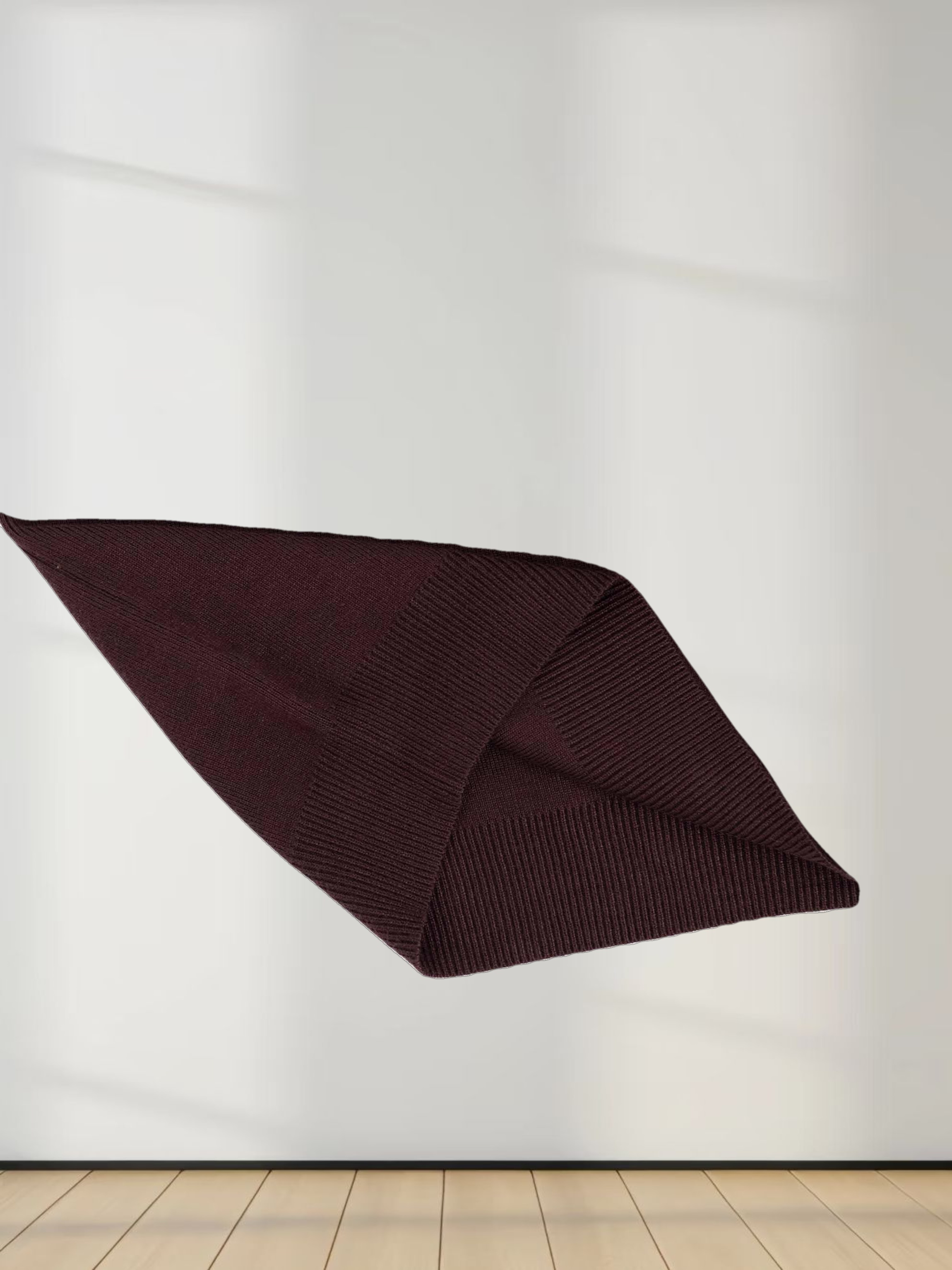 Mock Neck Thin Knit Sweater-Brown