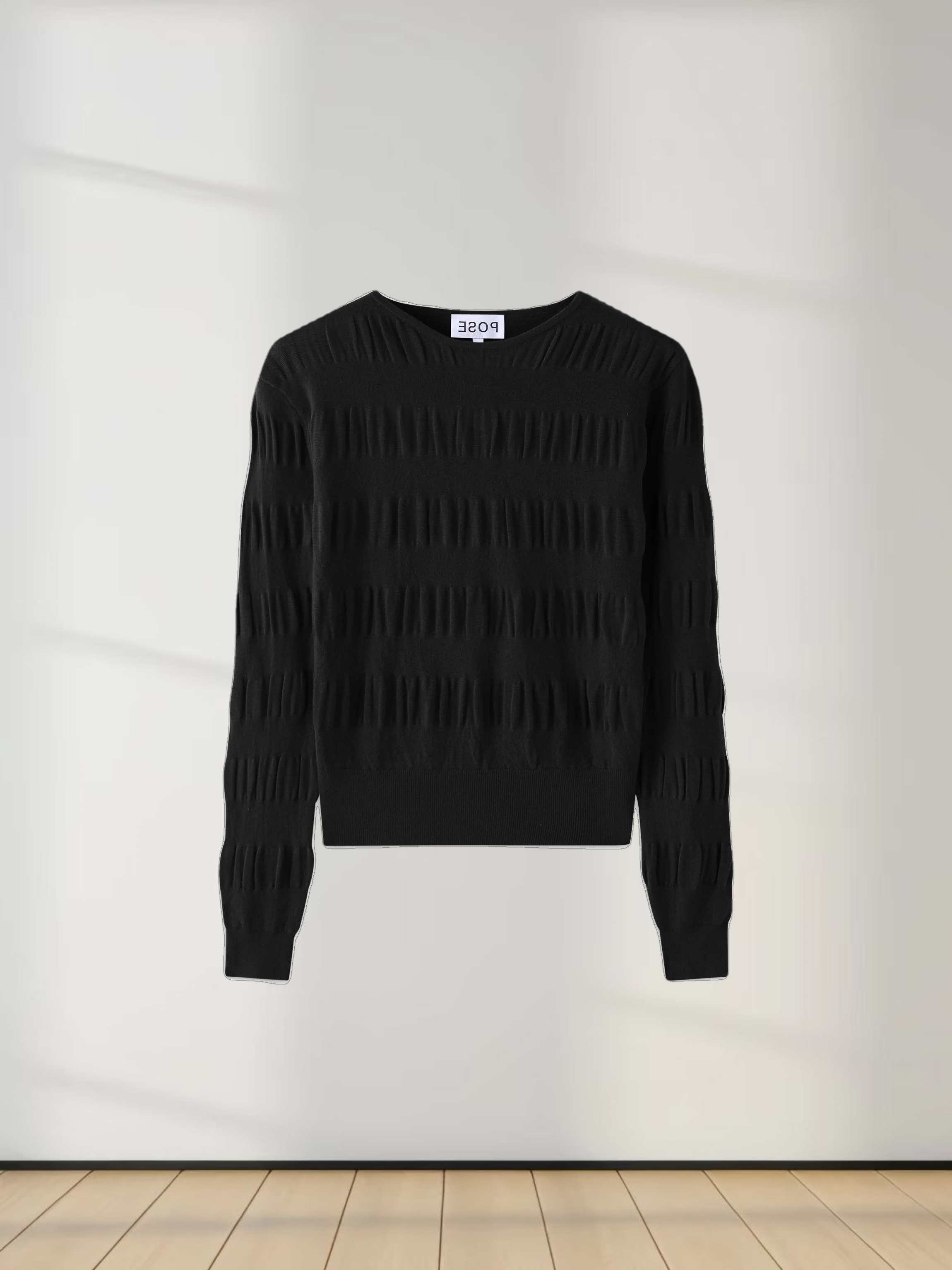 Ruched Sweater-Black