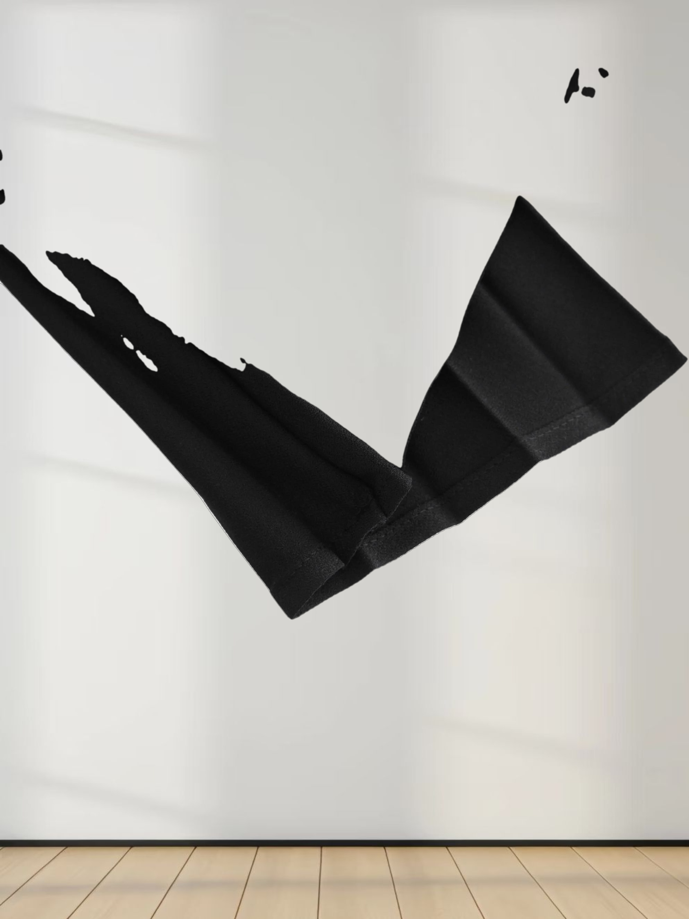 Crossover Mix Pleat Skirt-Black