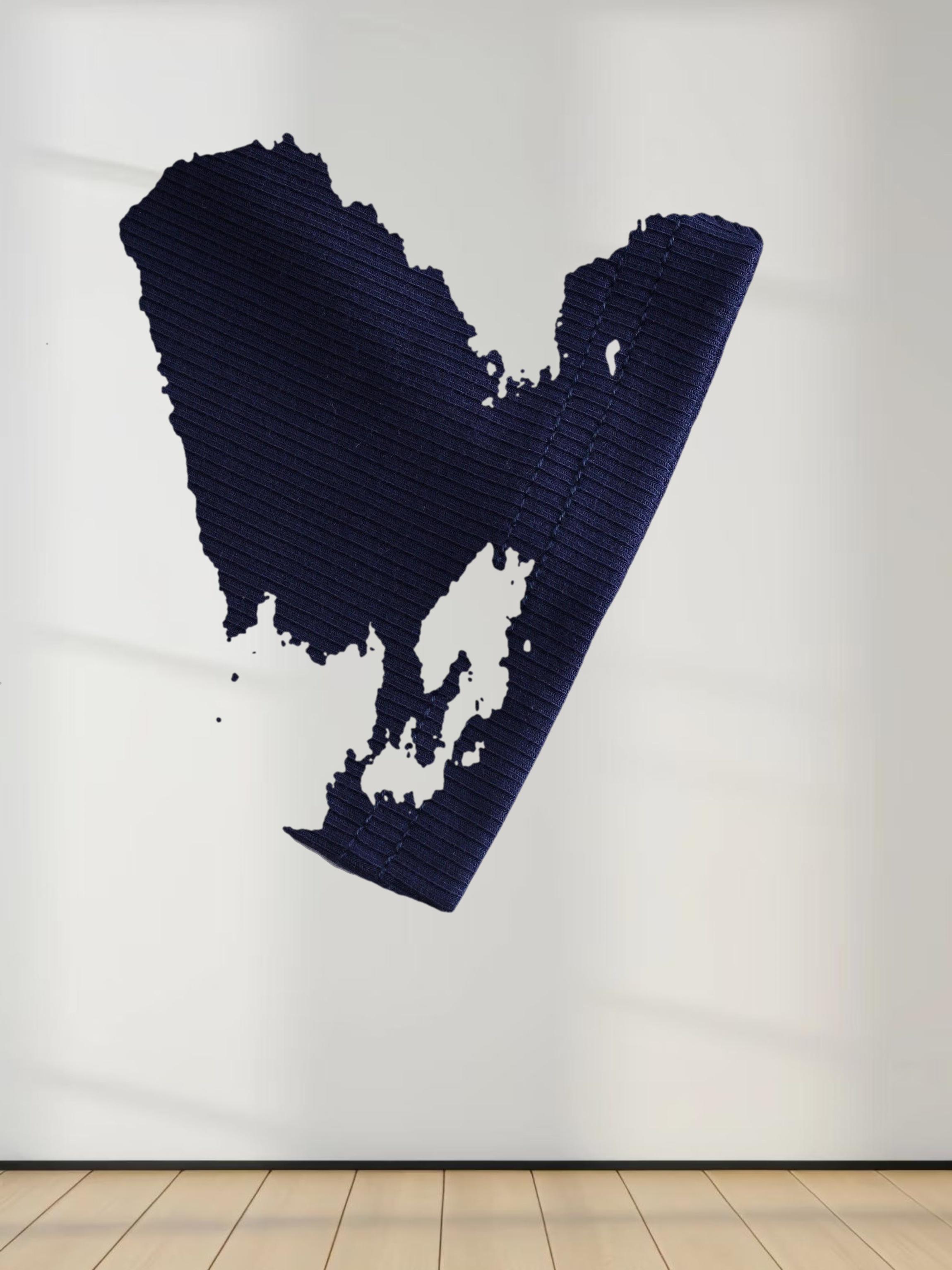 RIBBED HIGH V 3Q-NAVY