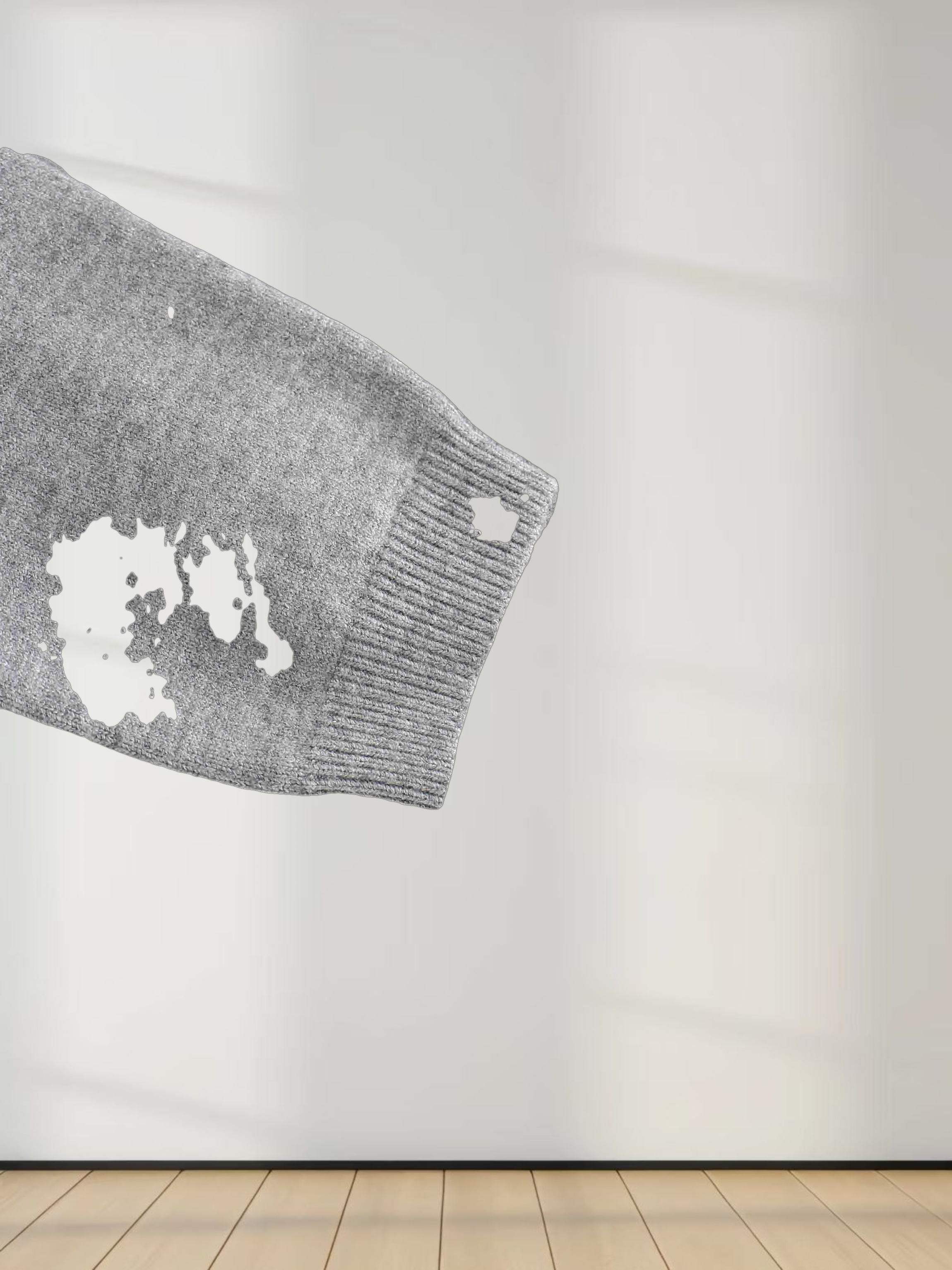 Embellished Crew Sweater-Grey