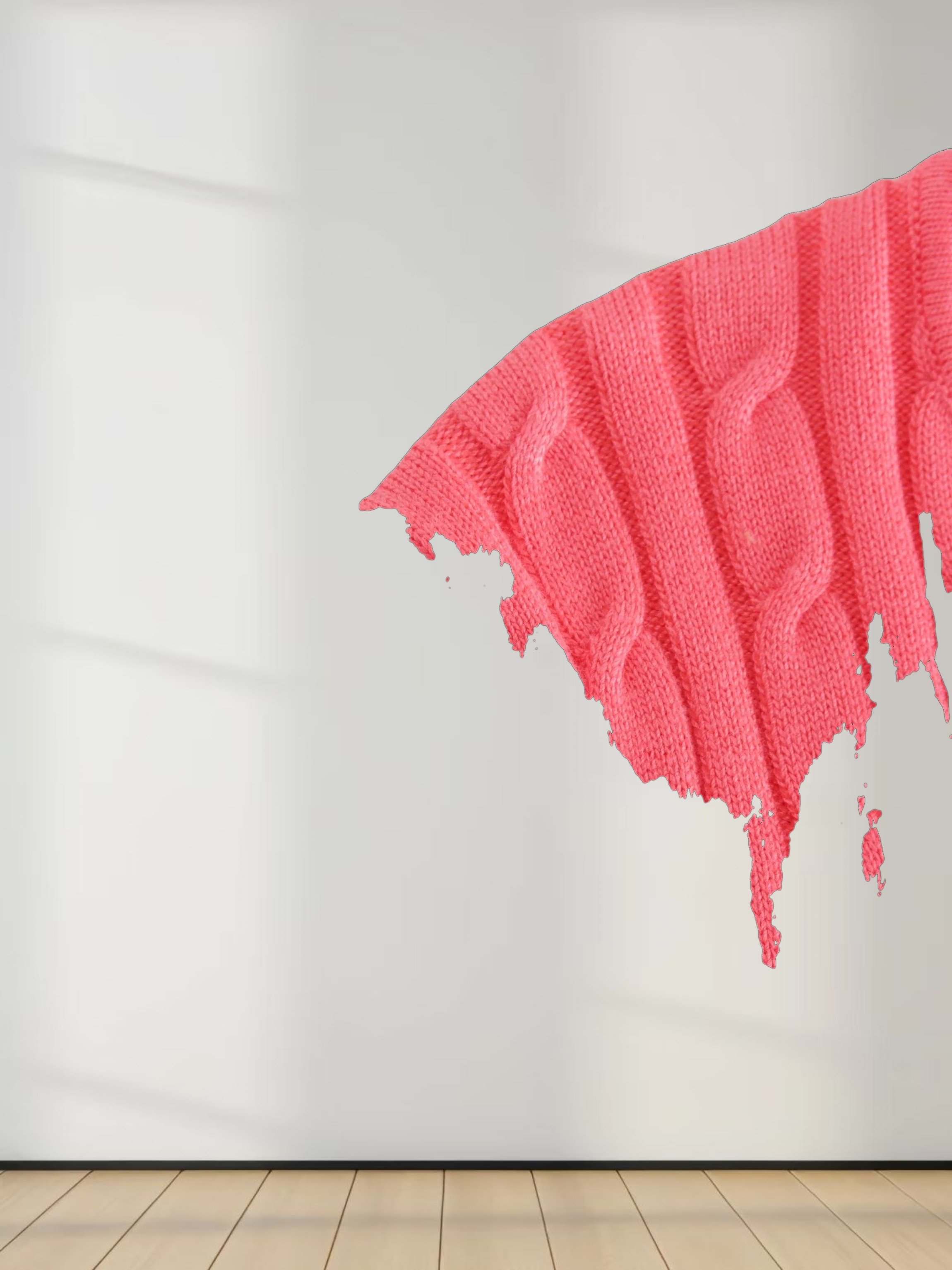 Knit Cable Sweater-Salmon