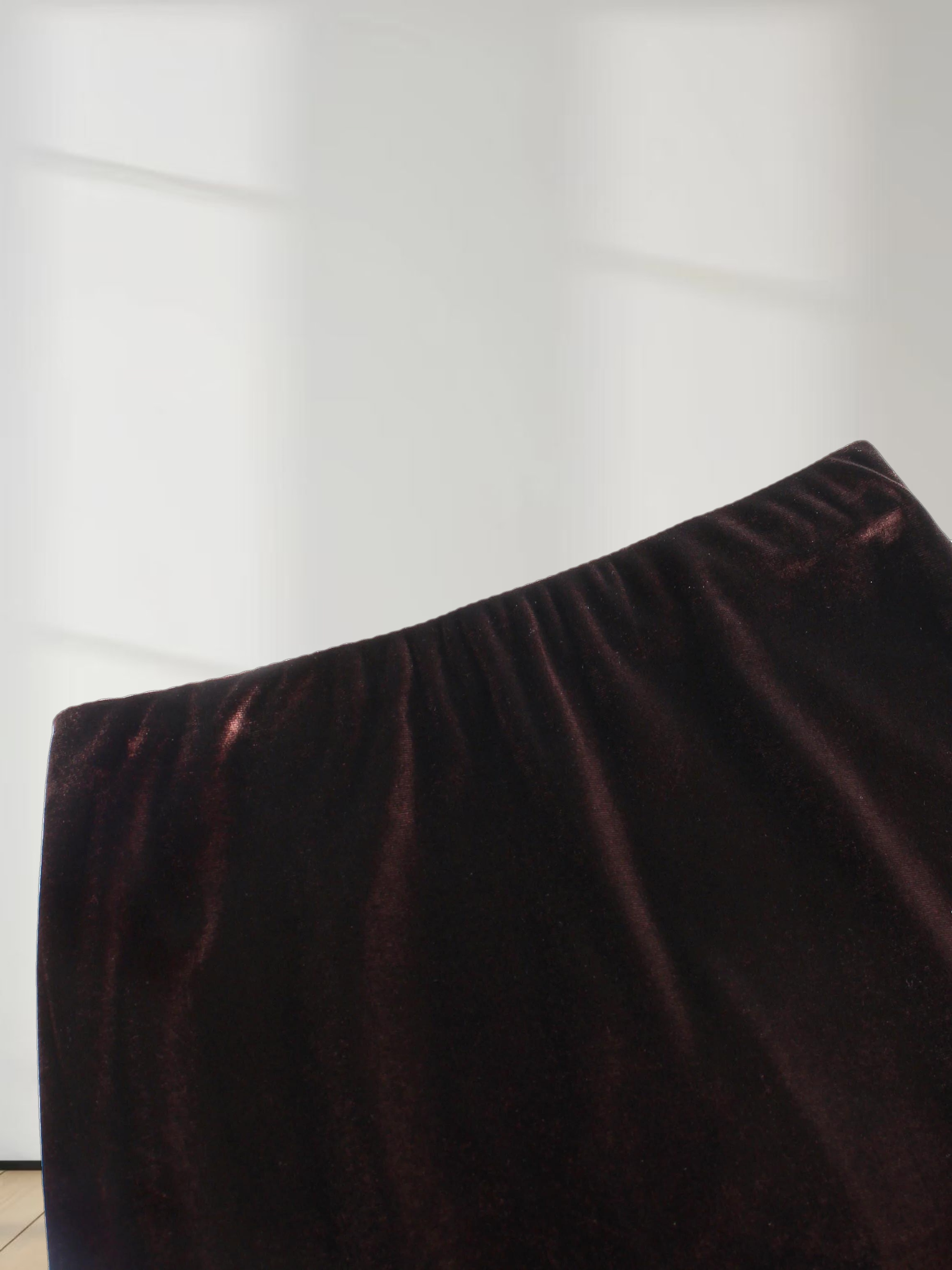 Velour Slip Skirt-Brown