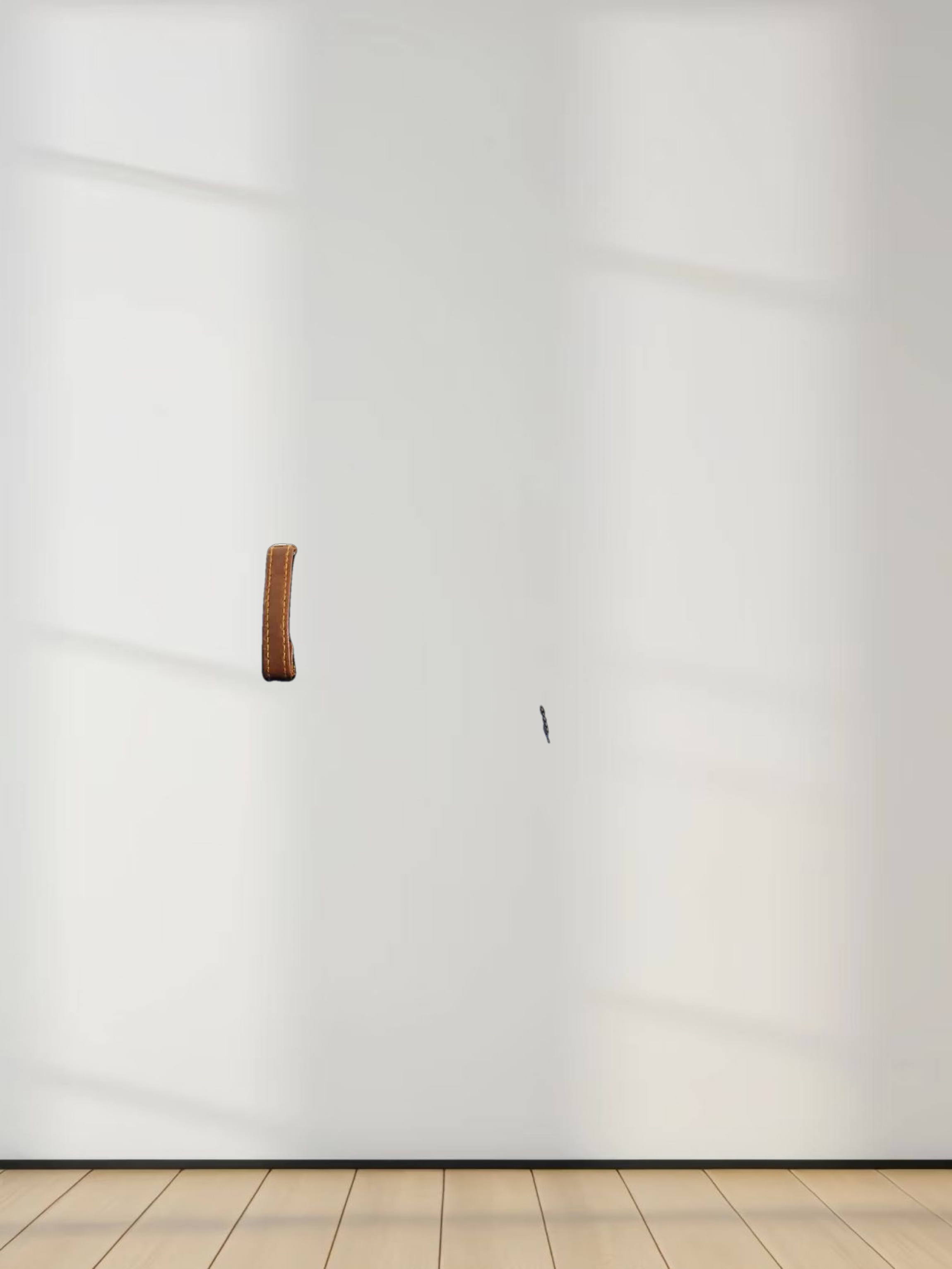 Leather Trim Denim Skirt-Blue