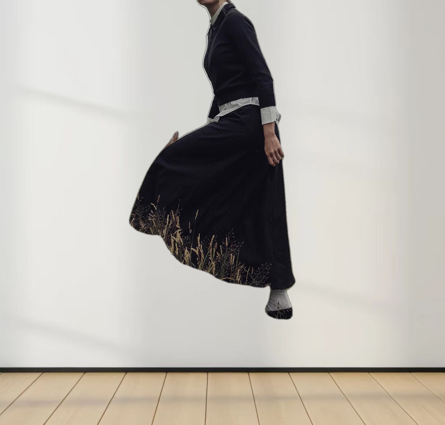 Wool Blend Collared Cardigan-Navy