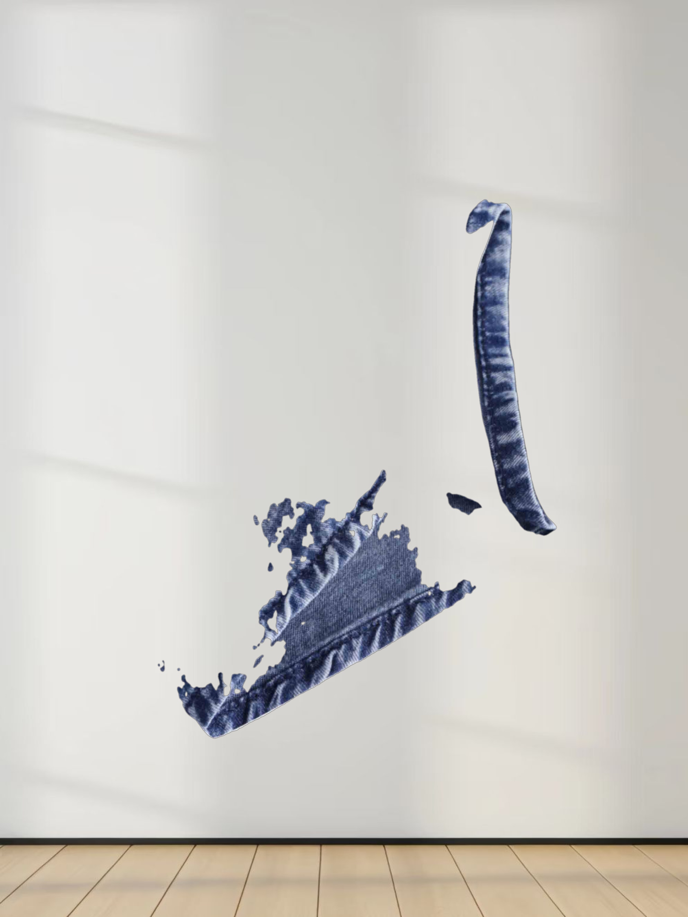 Crew Neck Jumper-Washed Blue Denim