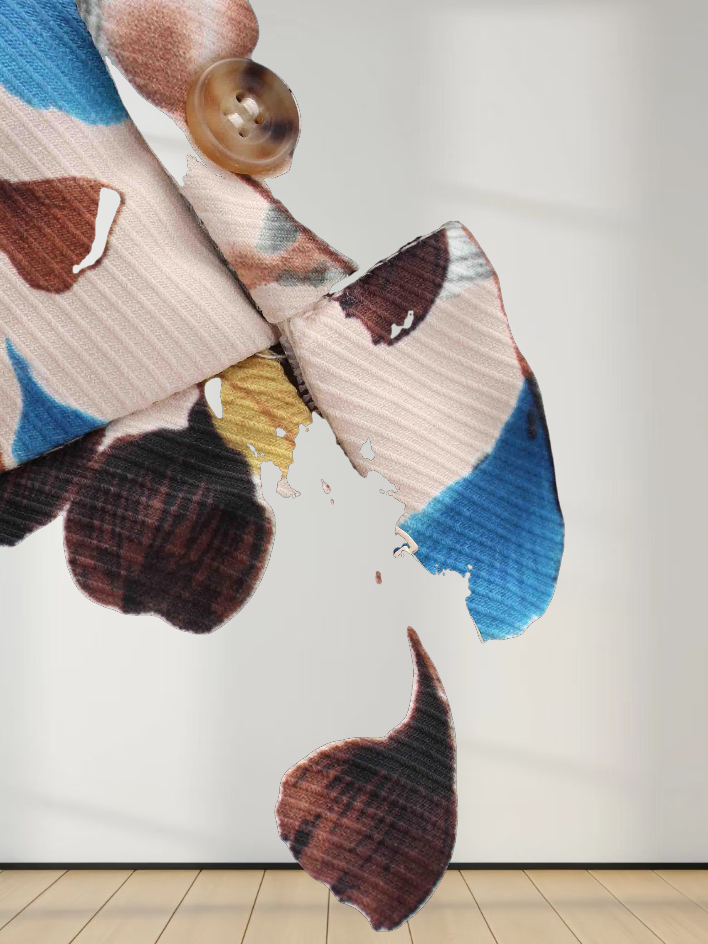 Seamed Pleated Skirt-Neutral Florals