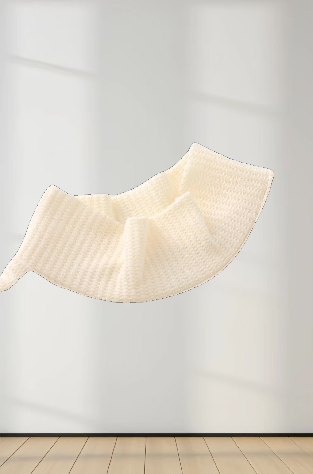 Textured Stretch Turtleneck-Ivory