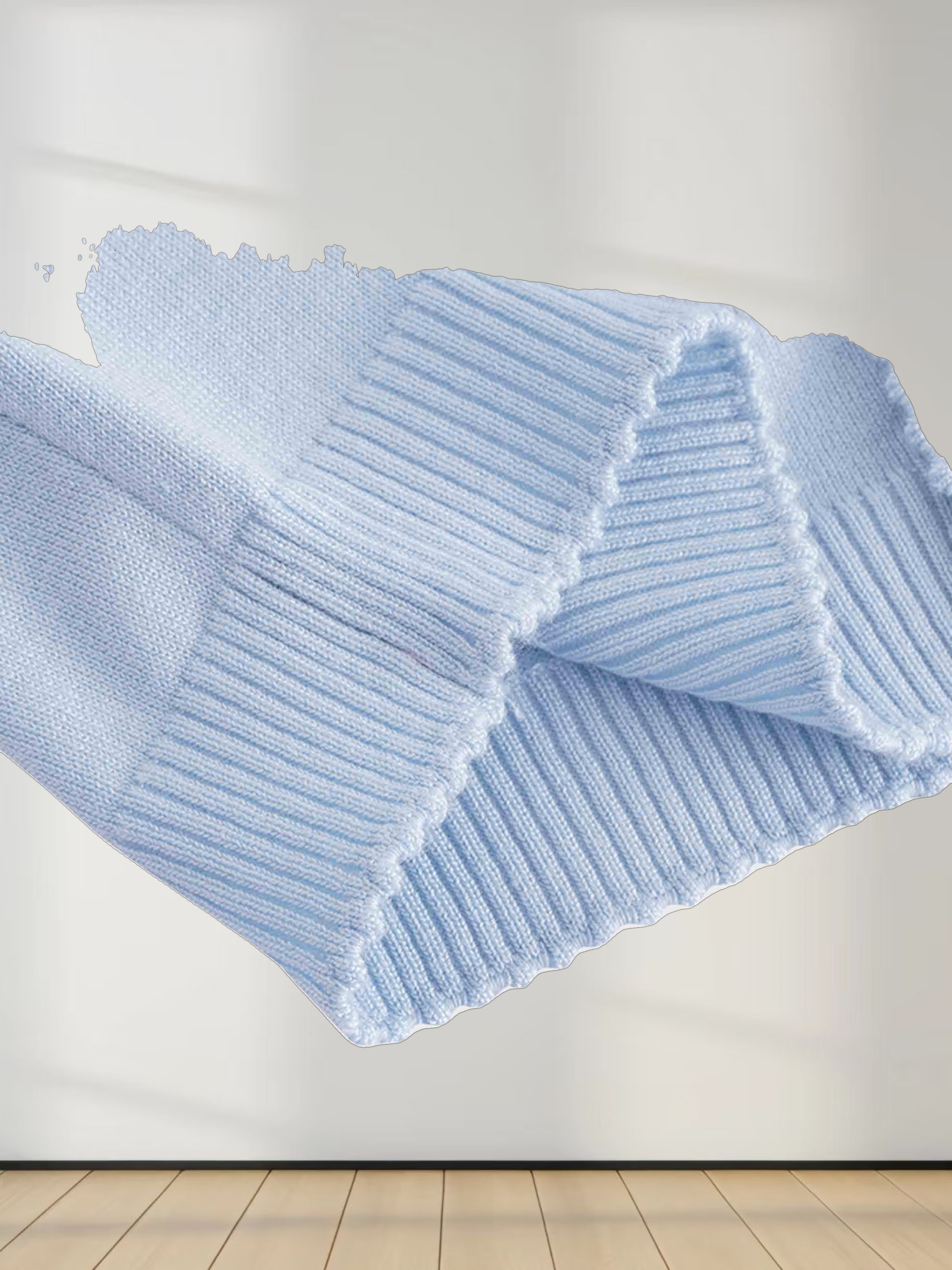 Trim Detail Crew Crop Cardigan-Light Blue