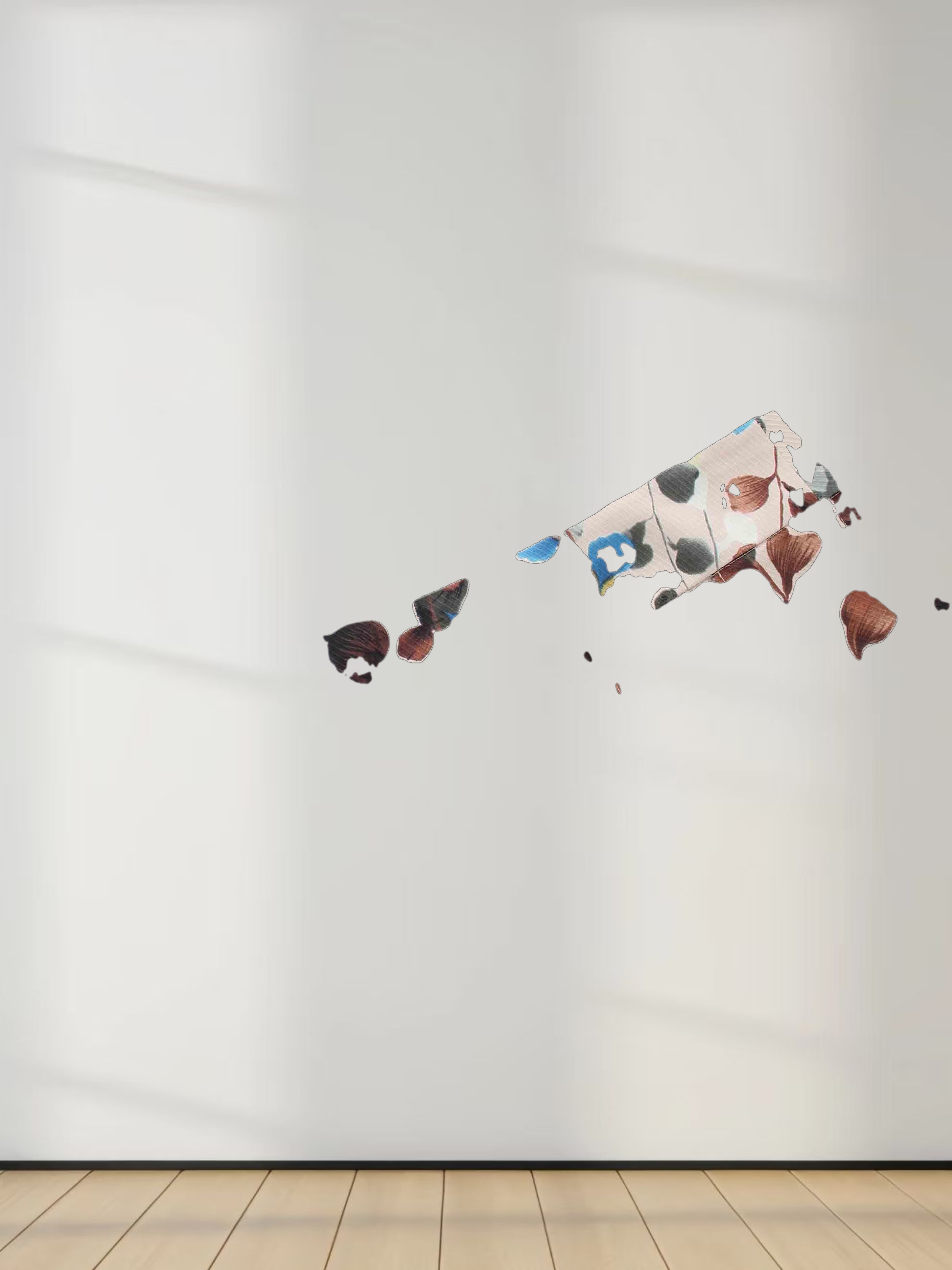 Seamed Pleated Skirt-Neutral Florals