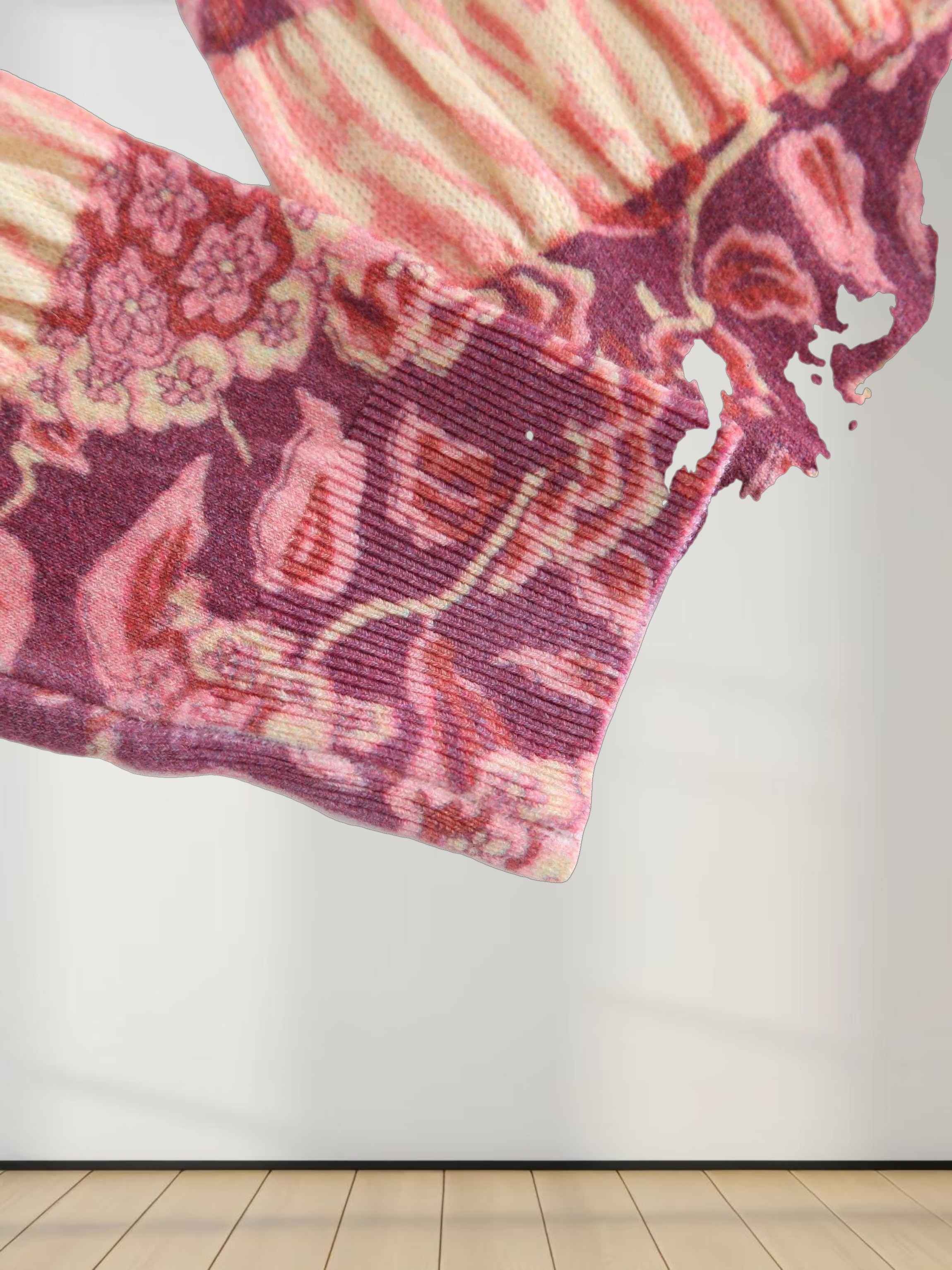 Ruched Sweater-Pink Floral