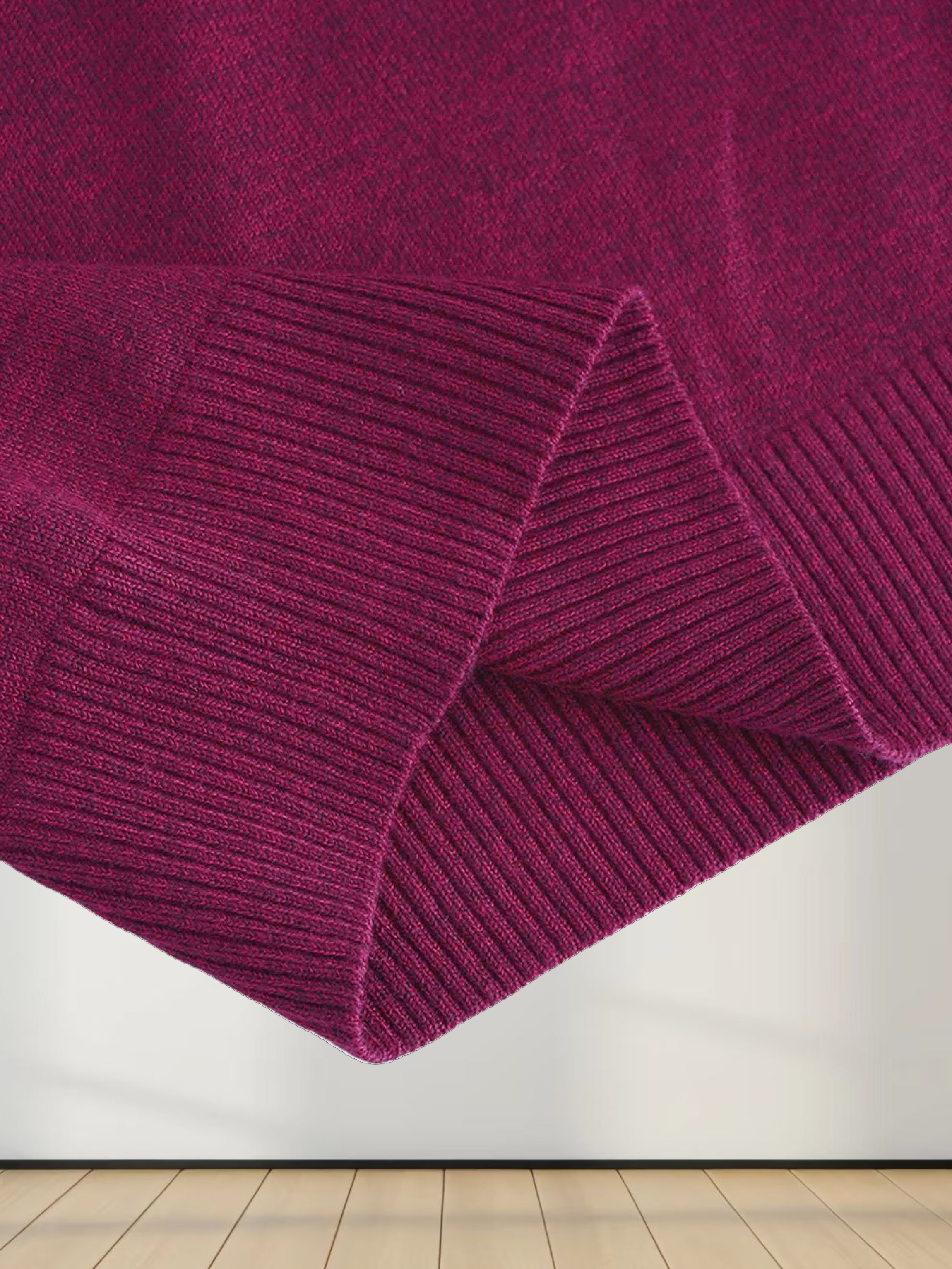 Basic Crew Sweater LS-Heathered Fuchsia