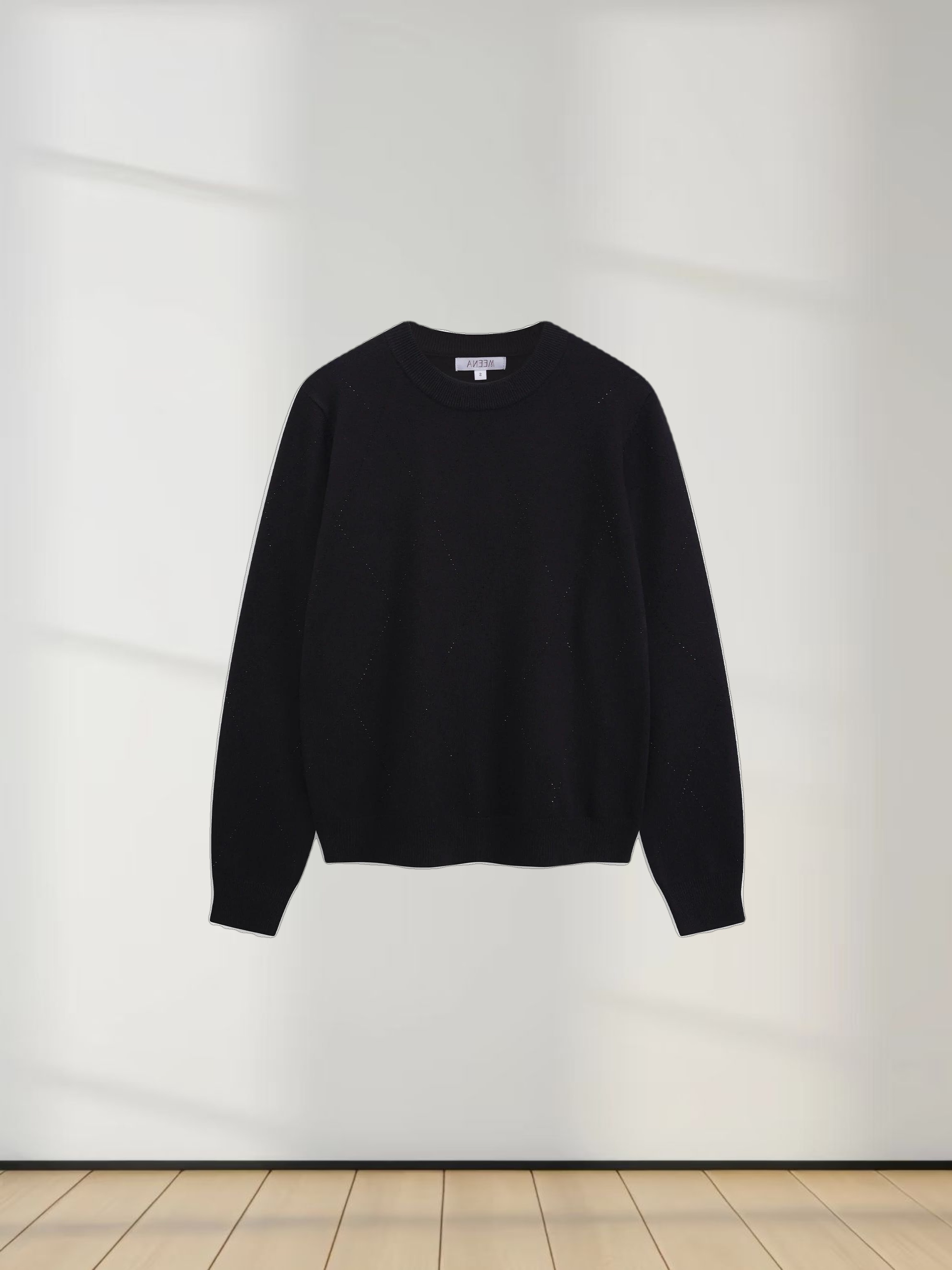 Diamond Stud Design Sweater-Black