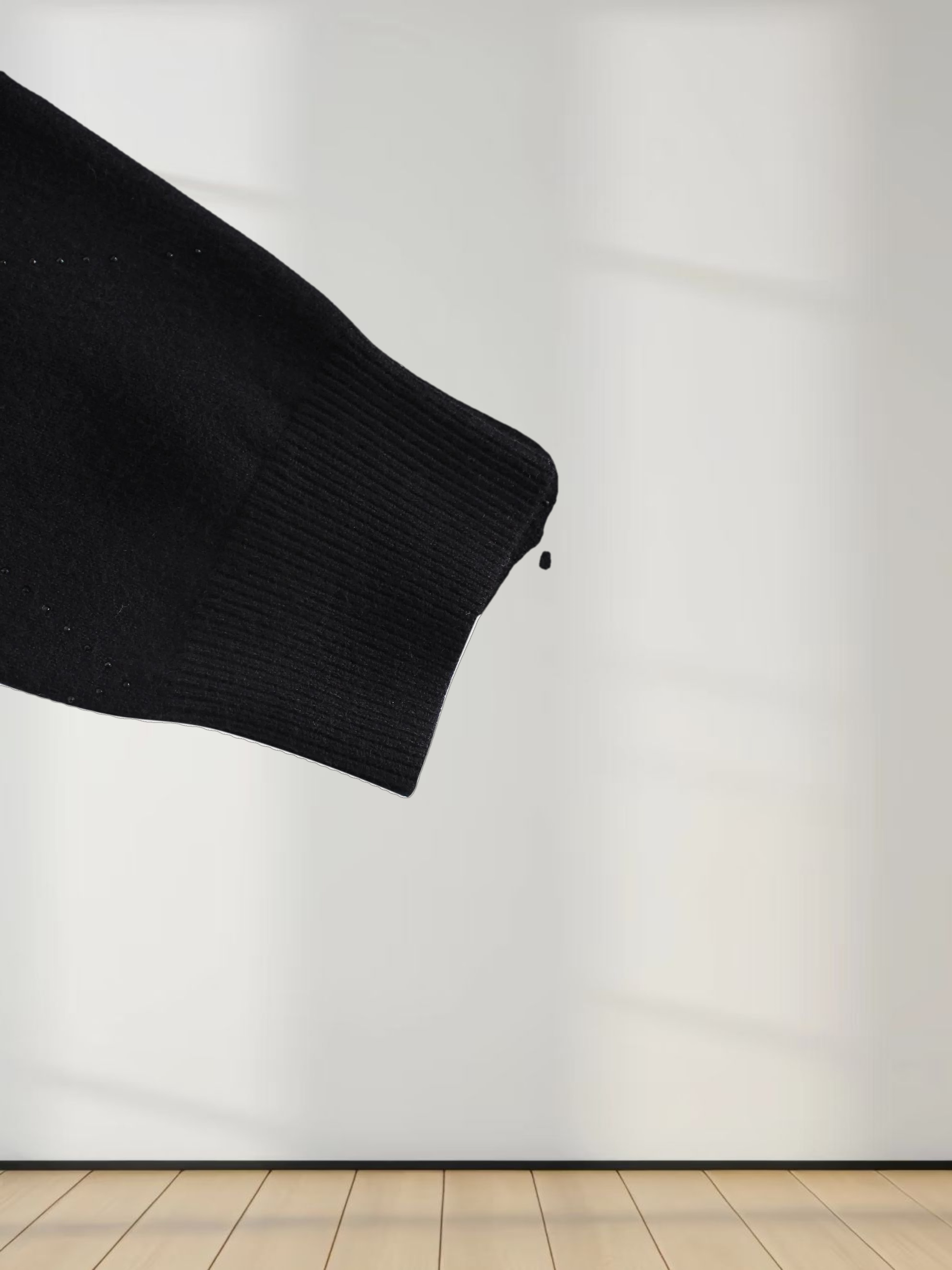 Diamond Stud Design Sweater-Black